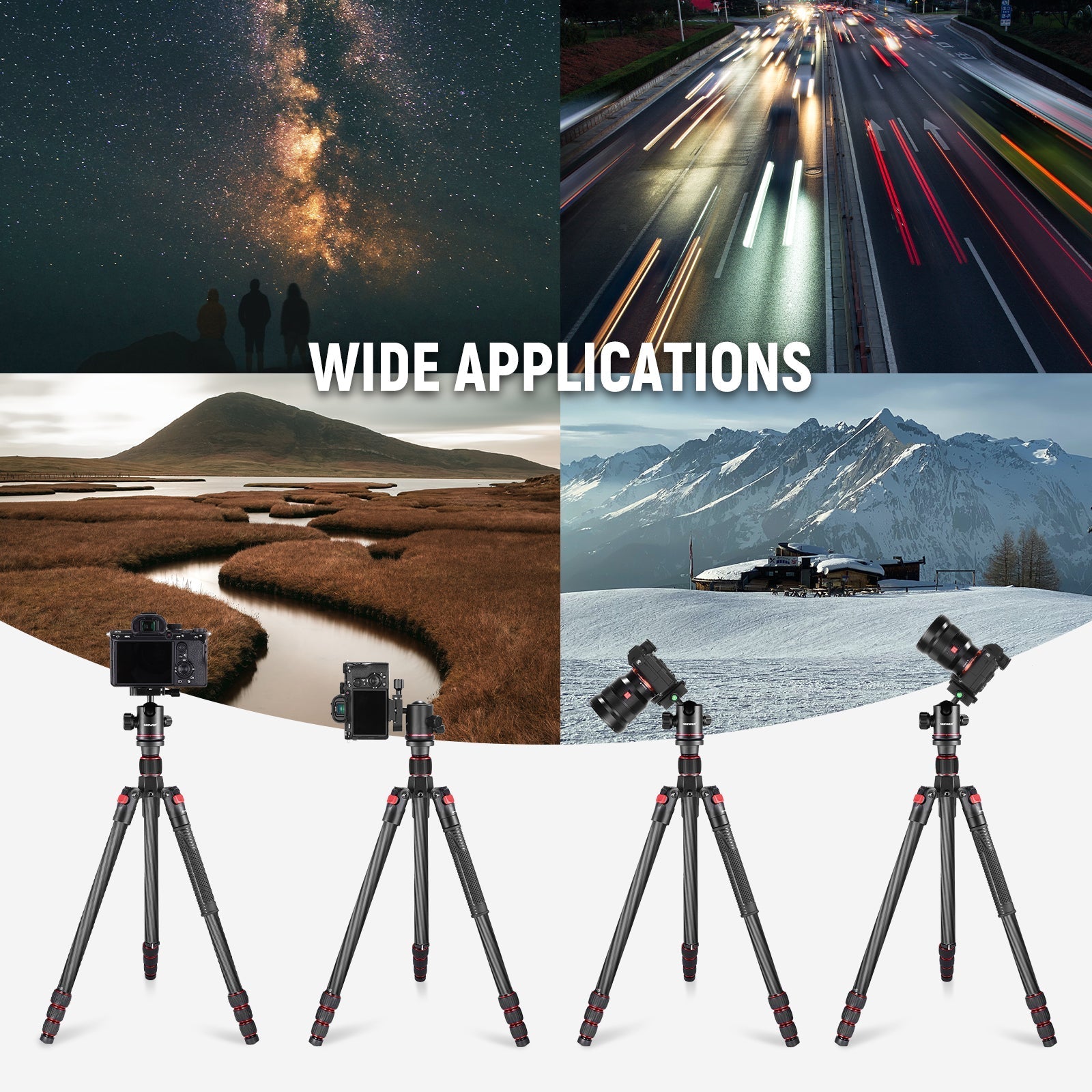 NEEWER N55C 68" Carbon Fiber Tripod Monopod