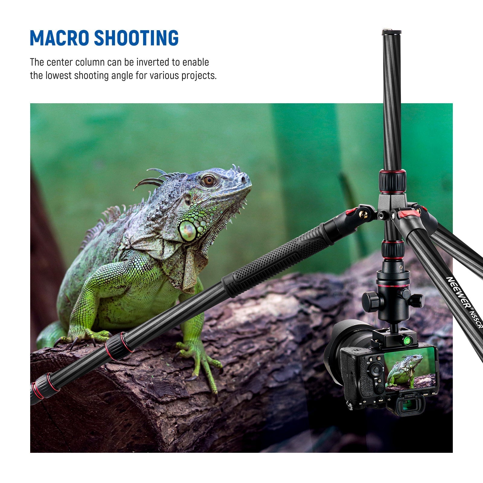 NEEWER N55CR 80.7” Carbon Fiber Tripod Monopod