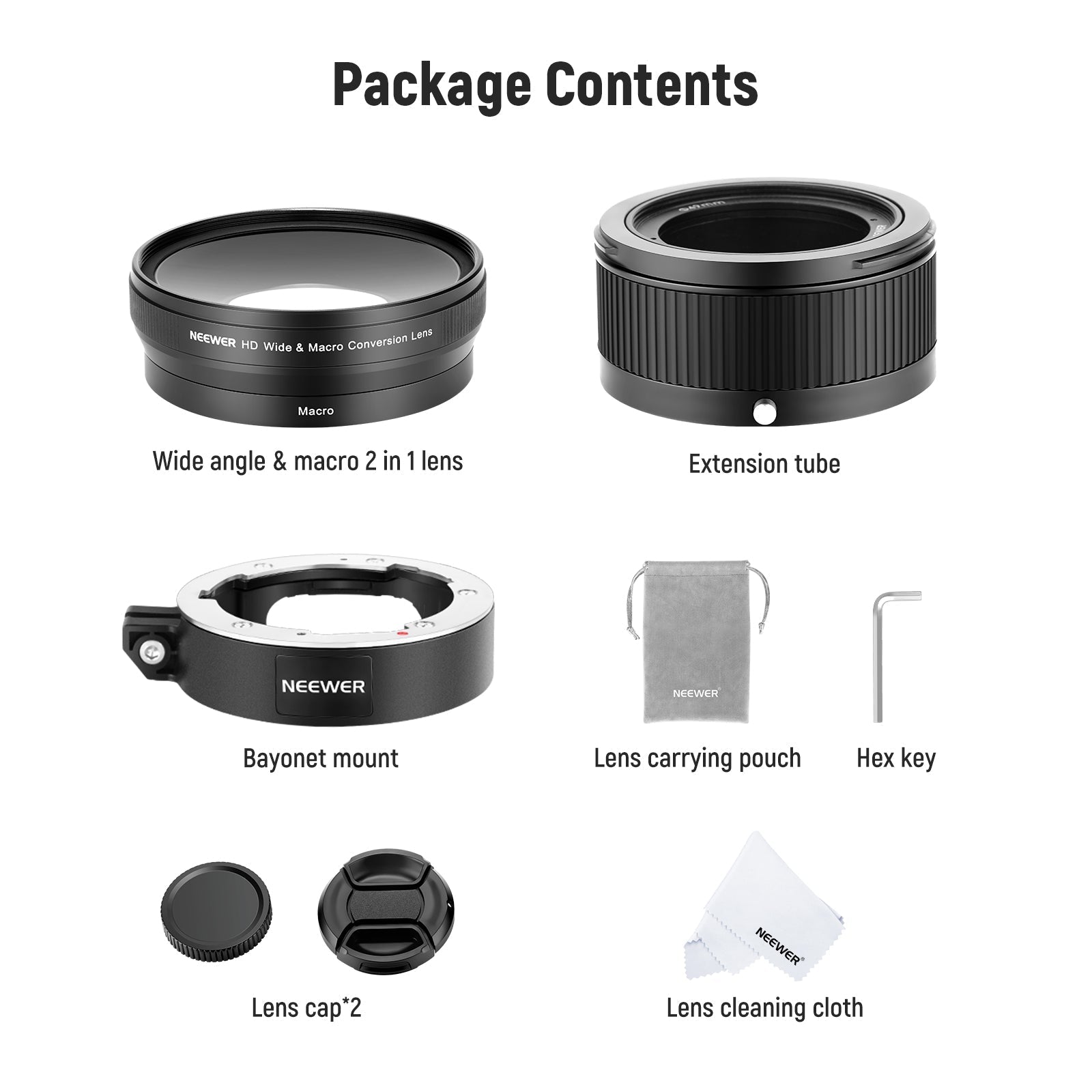 NEEWER LS-24 2 in 1 Wide Angle & 10x Macro Additional Lens for Canon G7X Mark III