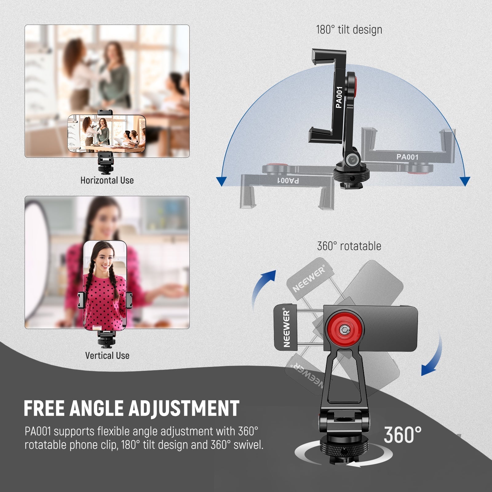 NEEWER PA001 Metal Phone Tripod Mount Adapter