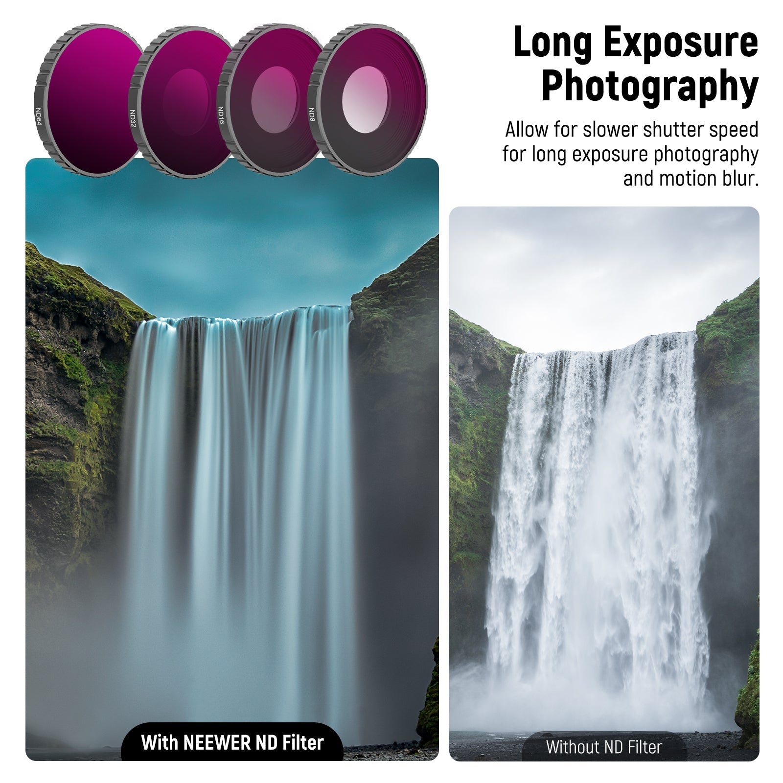 NEEWER FL-A3 5-Pack ND Filter Kit for DJI Osmo Action 3