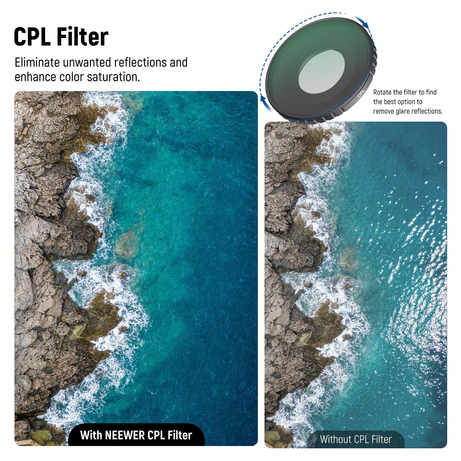 NEEWER FL-A3 5-Pack ND Filter Kit for DJI Osmo Action 3