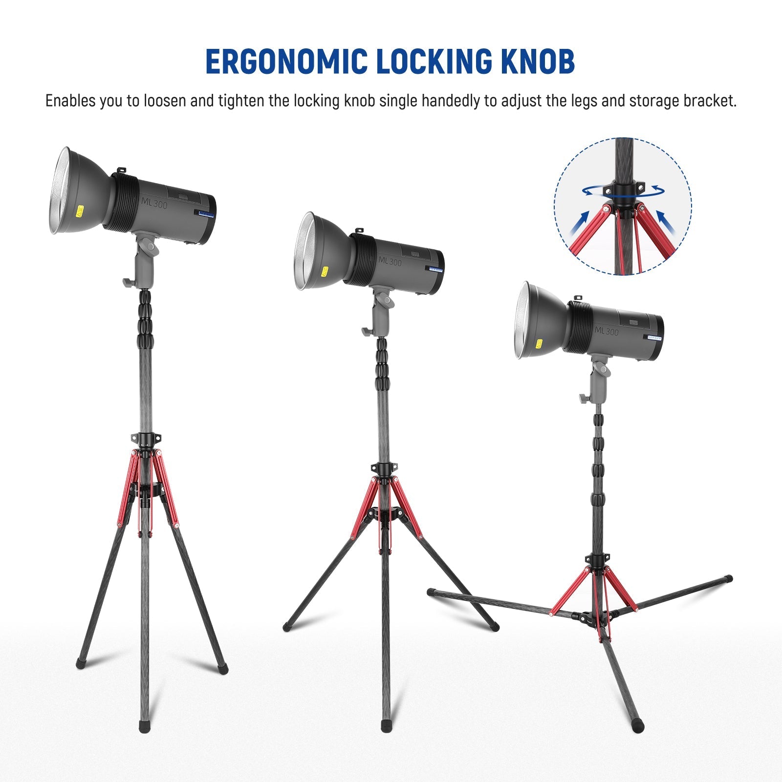 NEEWER ST210R 220cm Carbon Fiber Light Stand