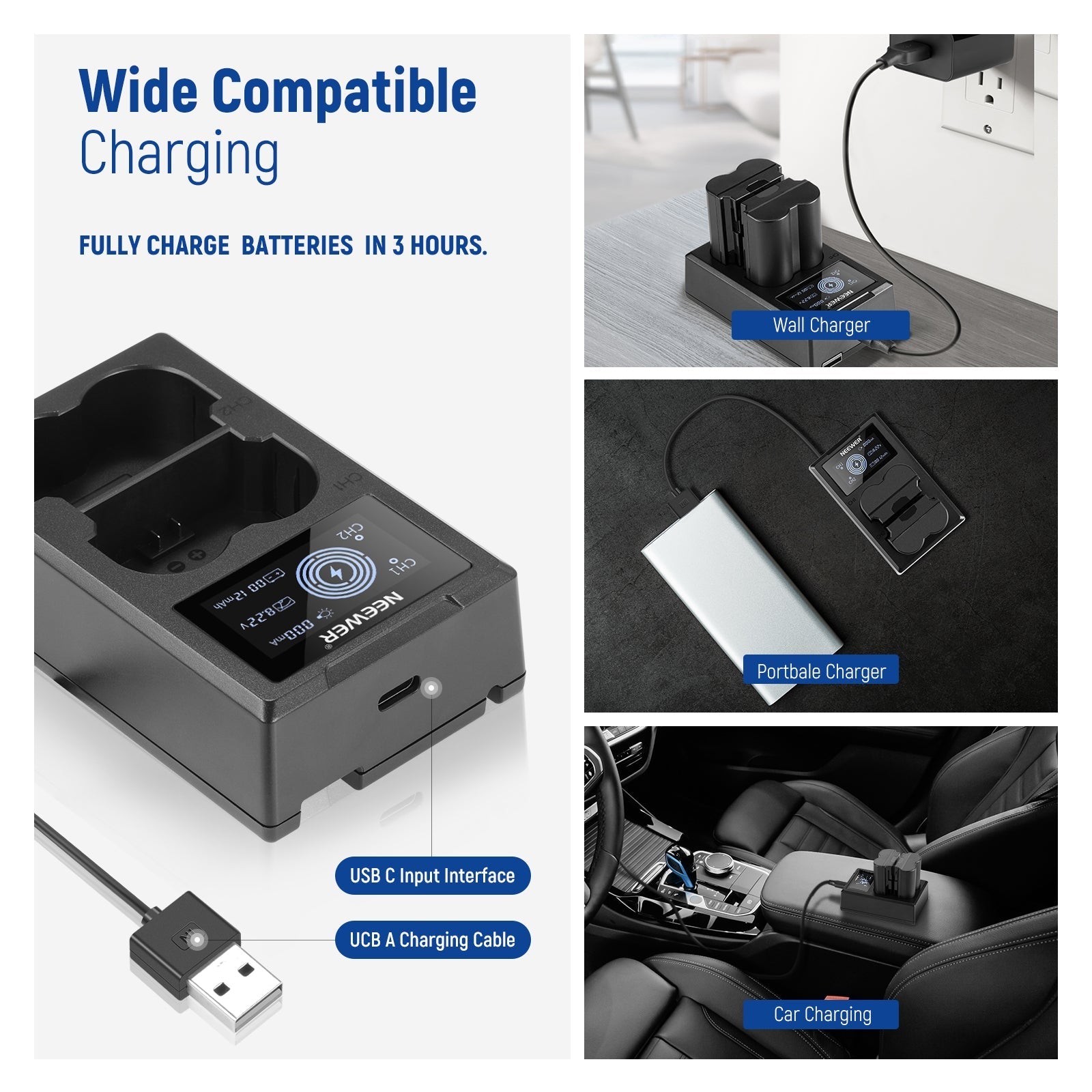 NEEWER NP-W235 Camera Battery Charger Set