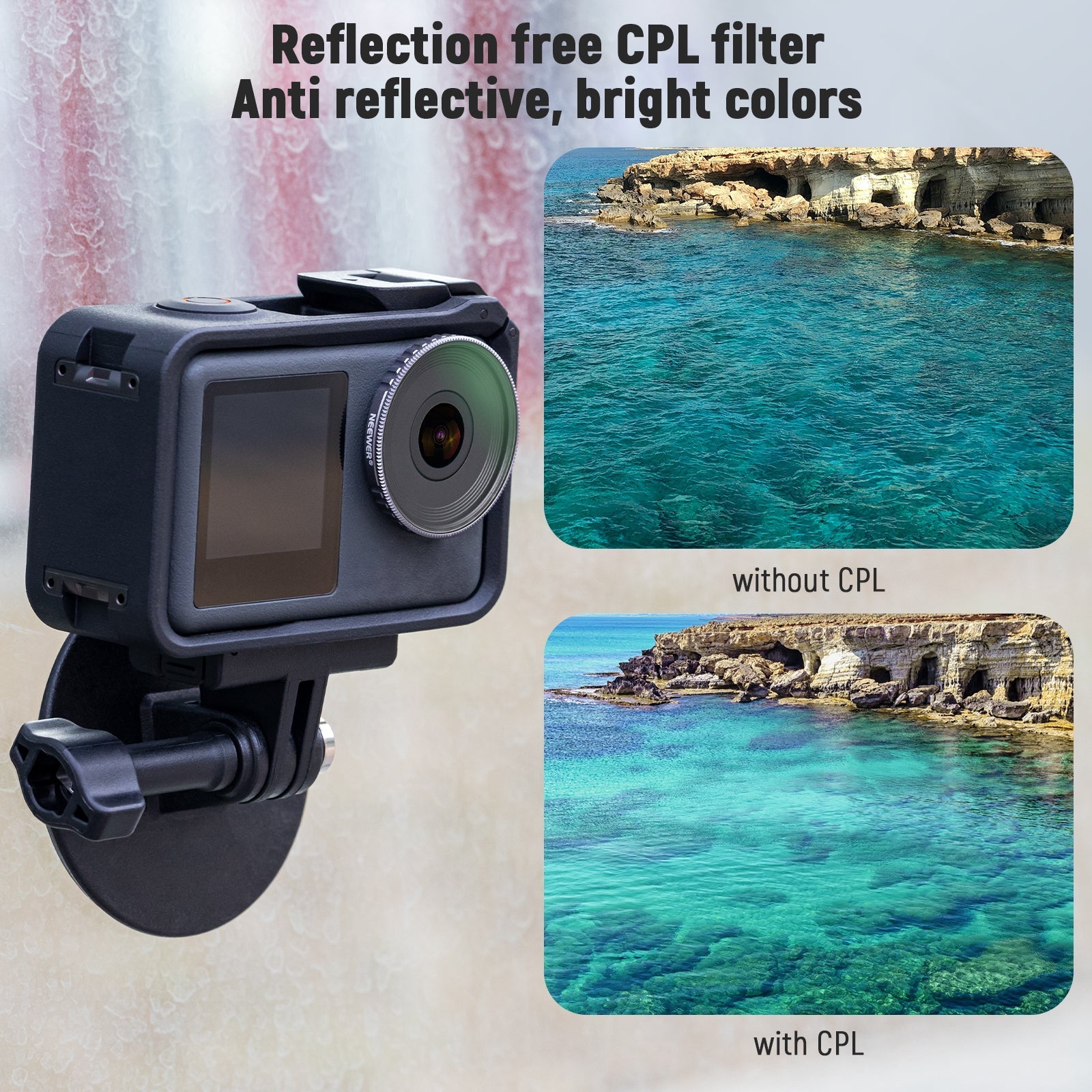 NEEWER FL-A7 5-Pack ND/CPL Filter Set for DJI Osmo Action 3