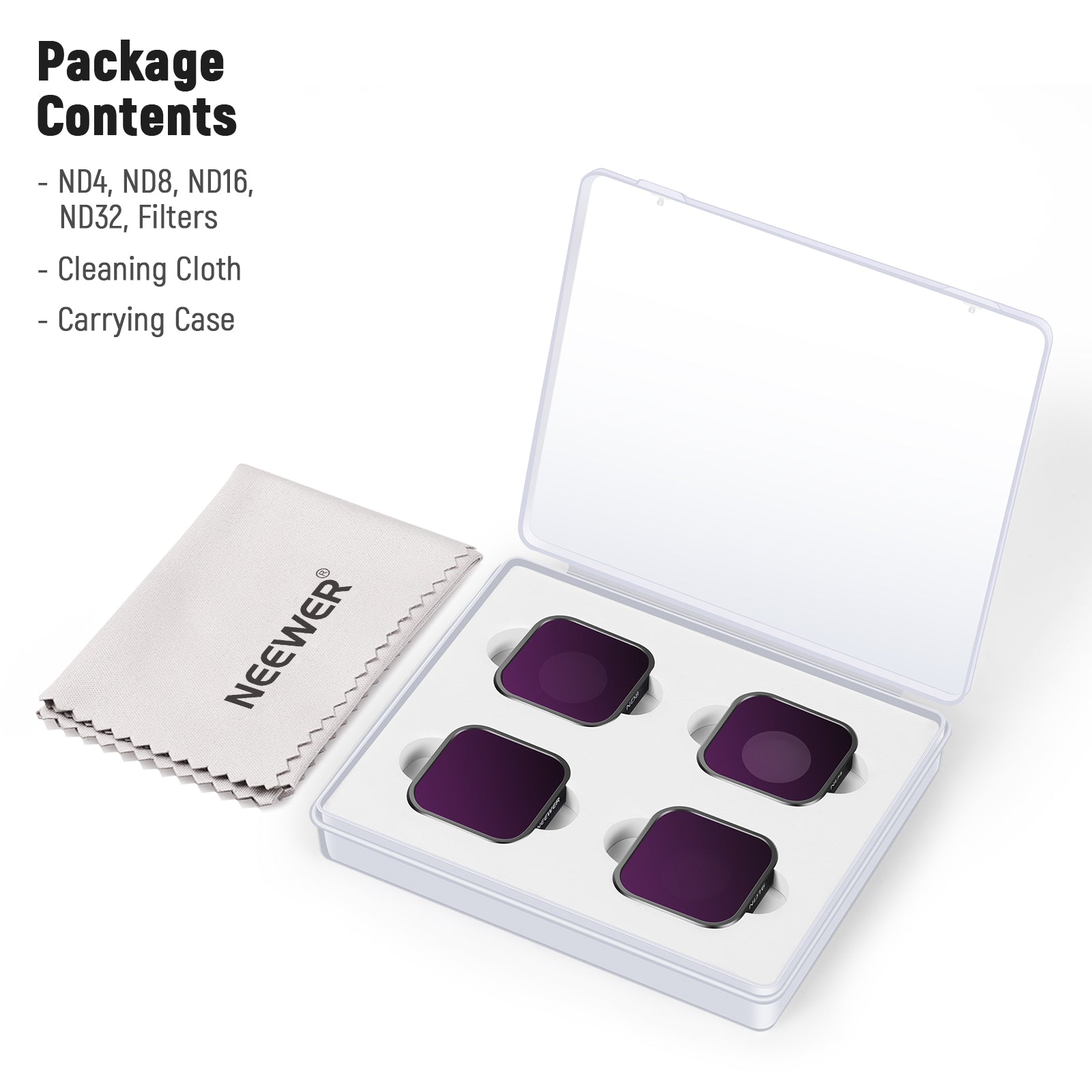 NEEWER 4 Pack Lens Filter Kit Compatible with GoPro Hero 13 / 12 / 11 / 10 / 9