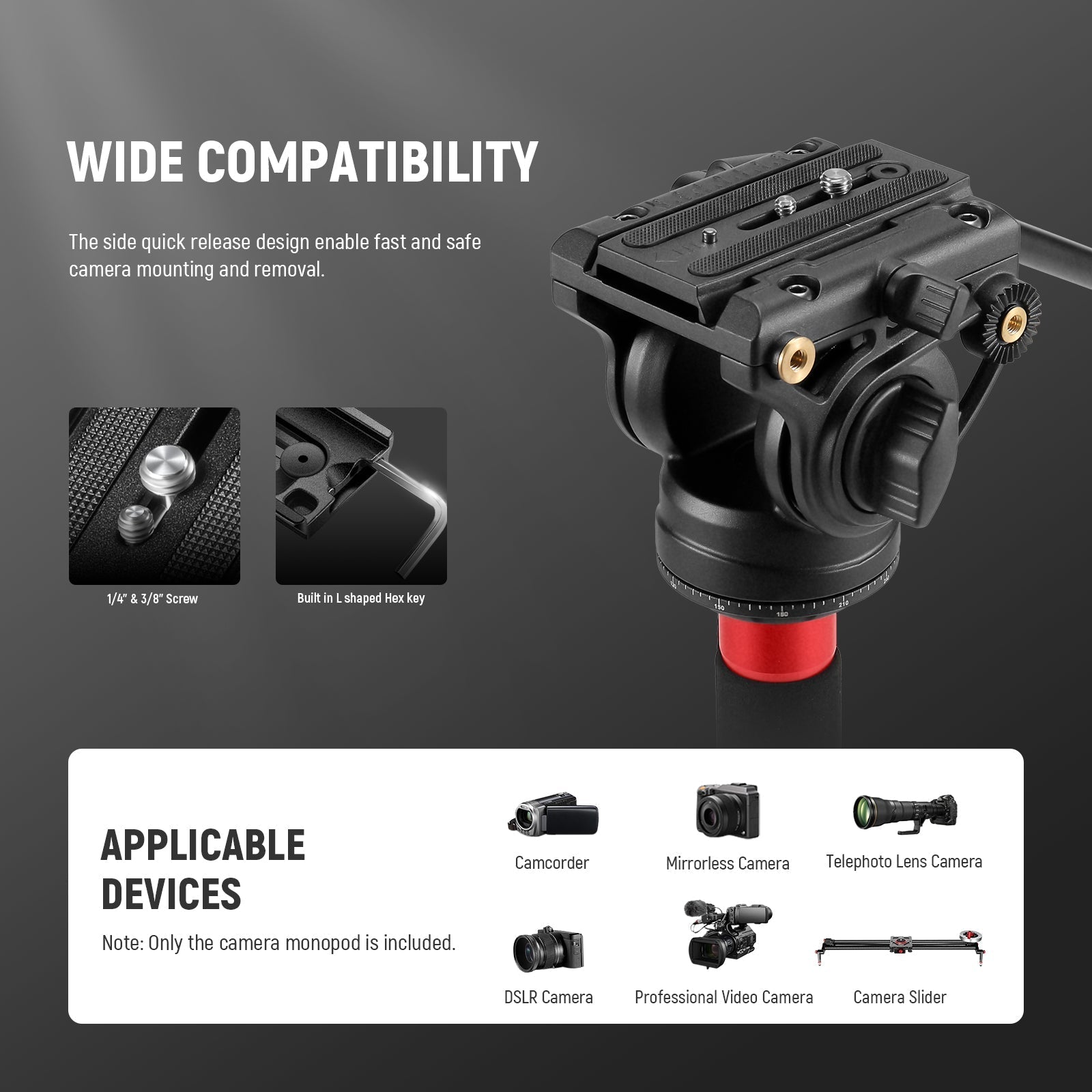NEEWER TP71 67.7" Pro Carbon Fiber Camera Monopod