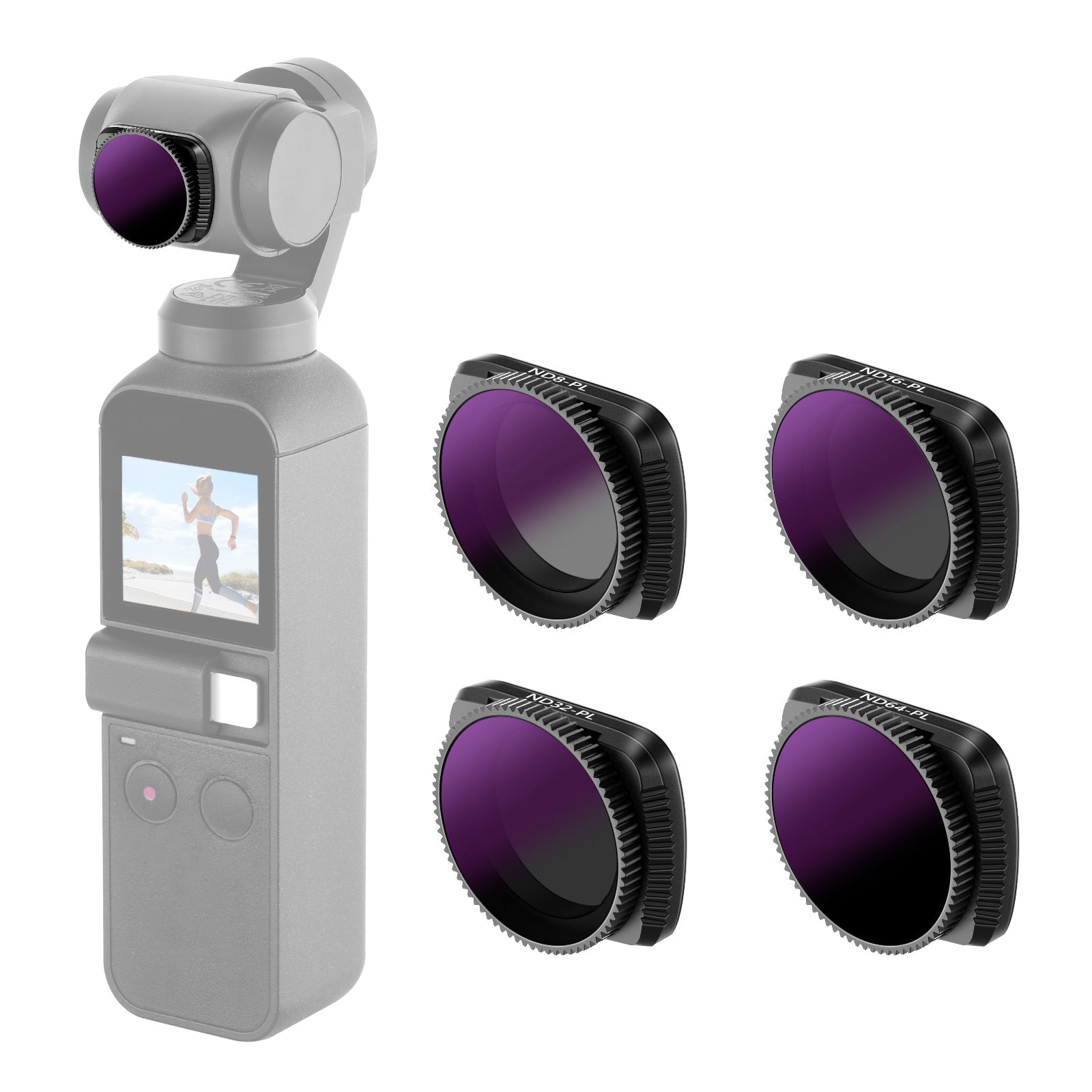 NEEWER FL-4NL 4-Pack Magnetic ND/PL Filter Kit for DJI Osmo Pocket 2/1