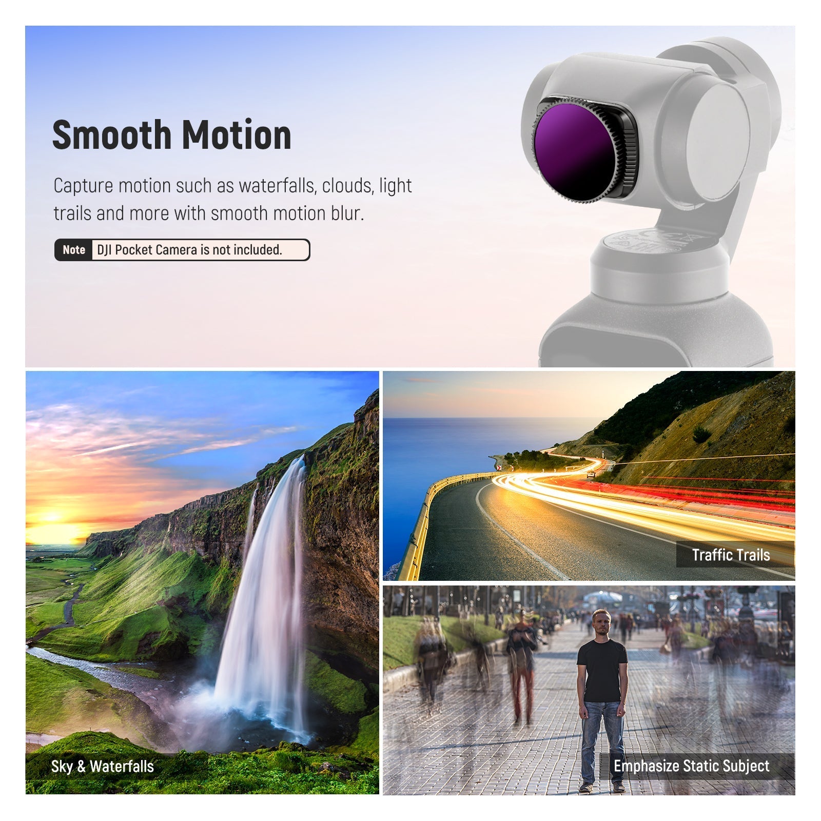 NEEWER FL-4NL 4-Pack Magnetic ND/PL Filter Kit for DJI Osmo Pocket 2/1