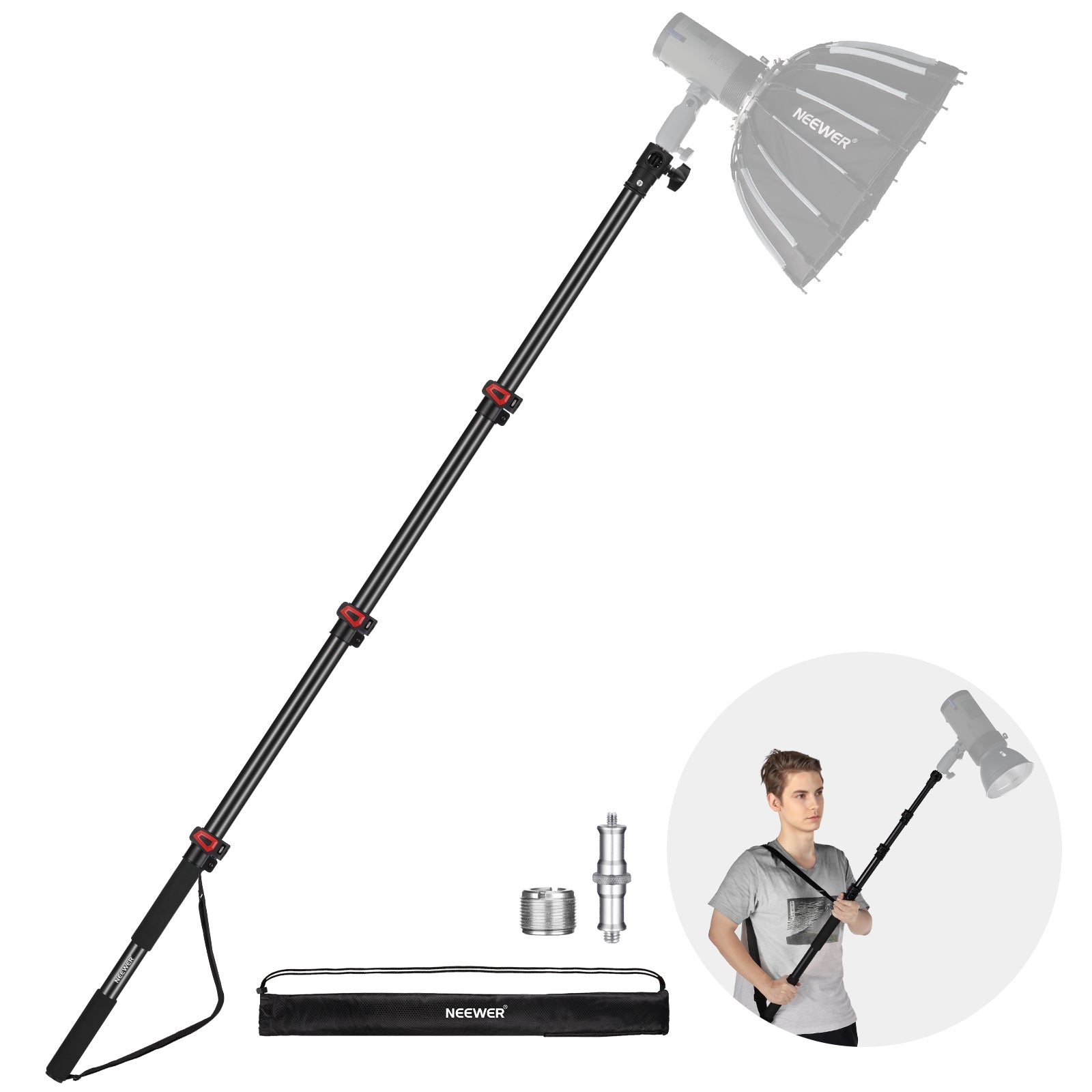 NEEWER MS-230C 230cm Handheld Boom Pole Stand