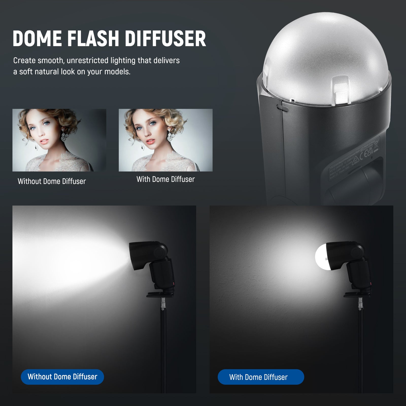 NEEWER M12 Magnetic Dome Diffuser for Z3R Z2PRO Z2 Z1 Speedlite