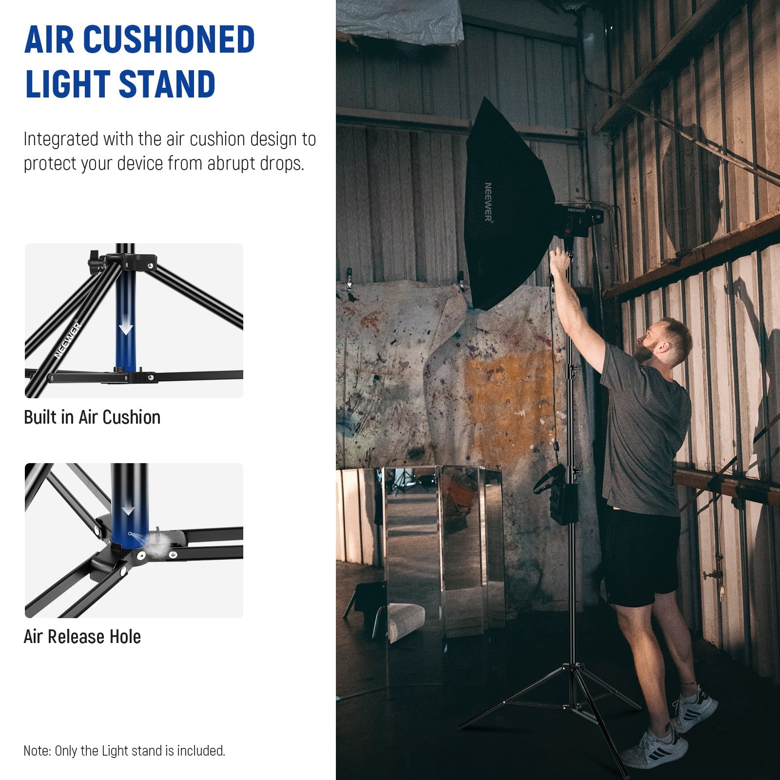 NEEWER ST-280AC 280cm Heavy Duty Air Cushioned Light Stand