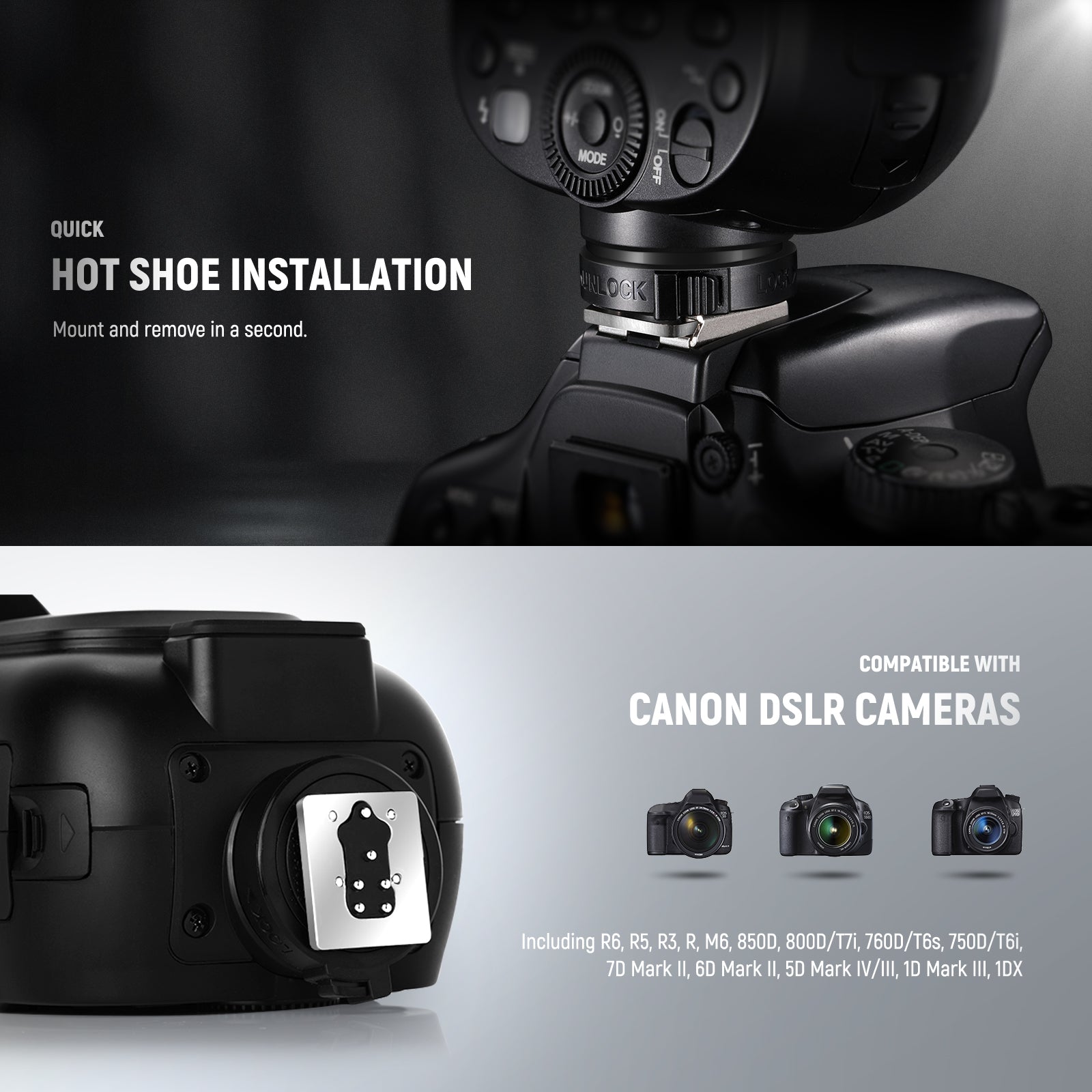 NEEWER Z1 TTL Round Head Flash Speedlite With Diffuser