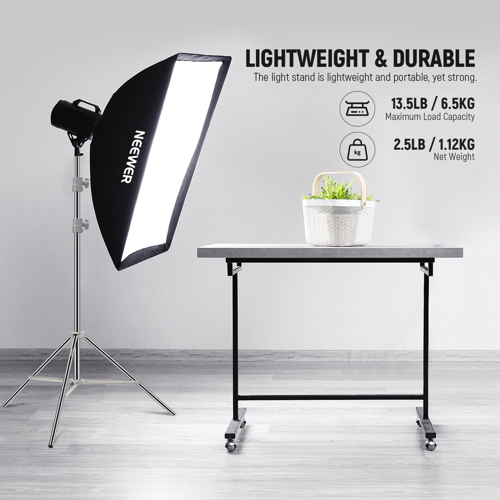NEEWER ST-190SS Upgraded 190cm Stainless Steel Light Stand