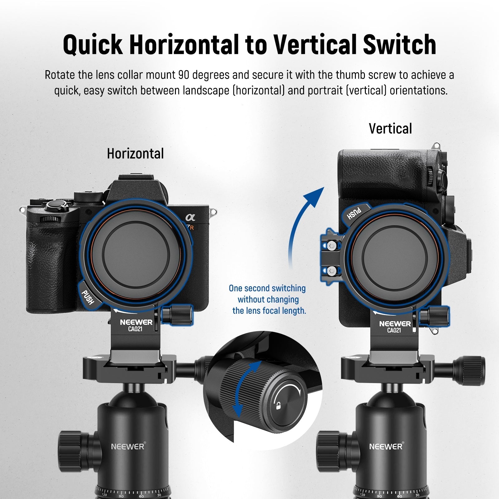 NEEWER Rotatable Camera Lens Collar for Camera