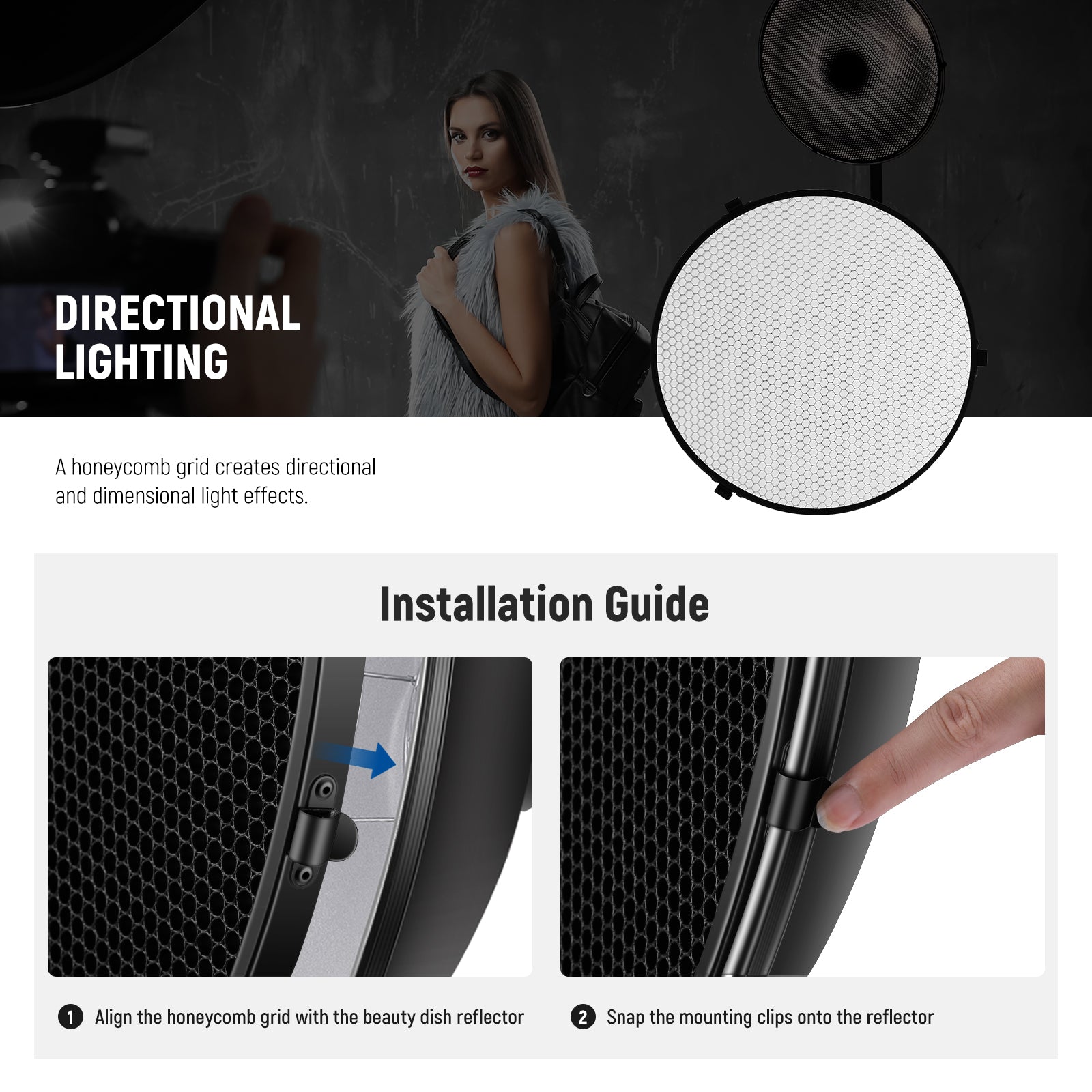 NEEWER Studio Strobe Flash Light Reflector Beauty Dish
