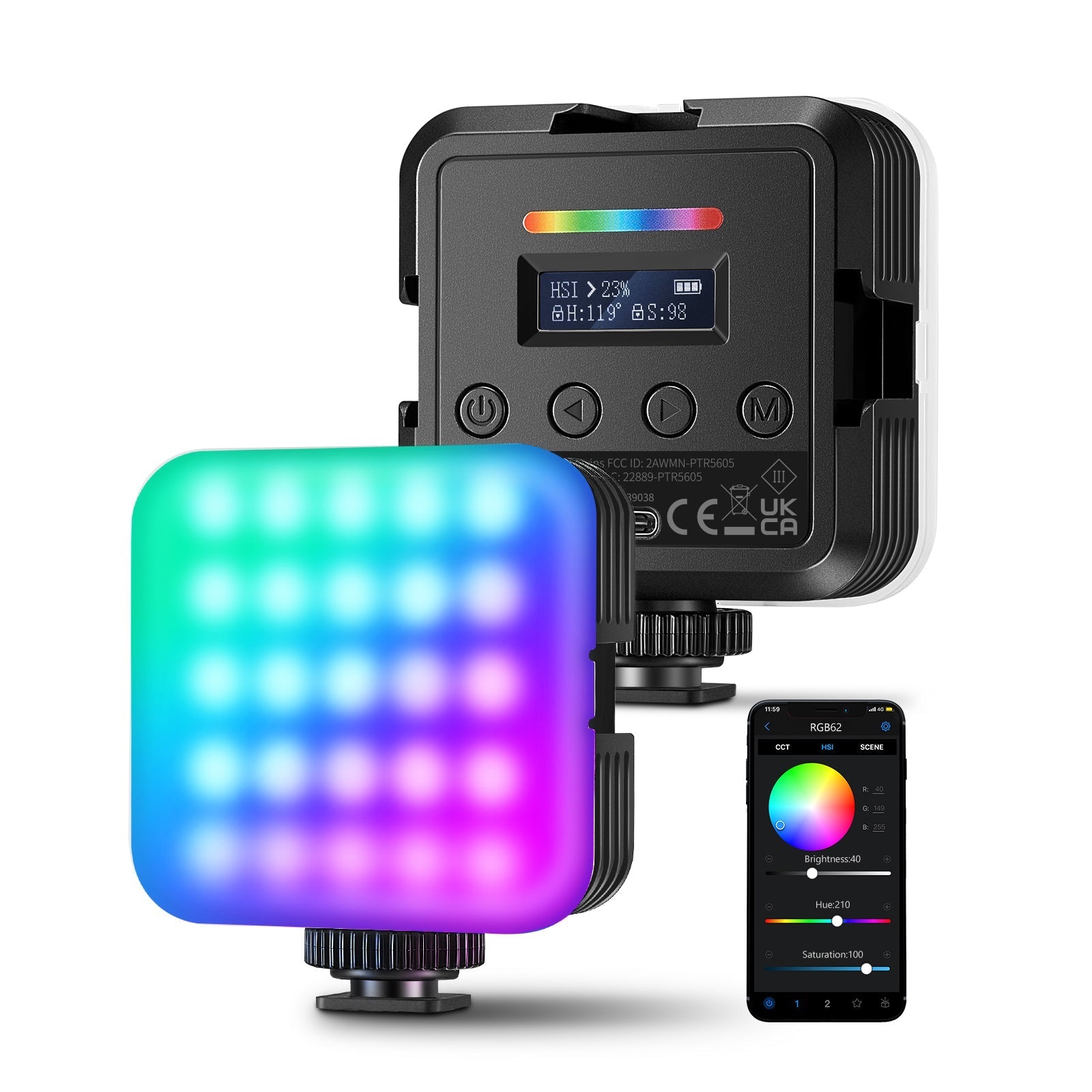NEEWER RGB62 Magnetic RGB Video Light With App Control