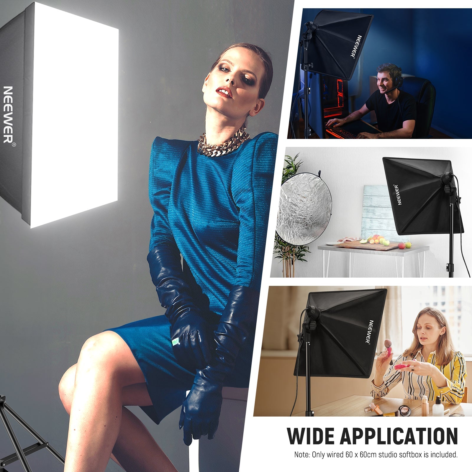 NEEWER SF4040/SF6060 Photography Softbox with E26 Socket & Diffuser