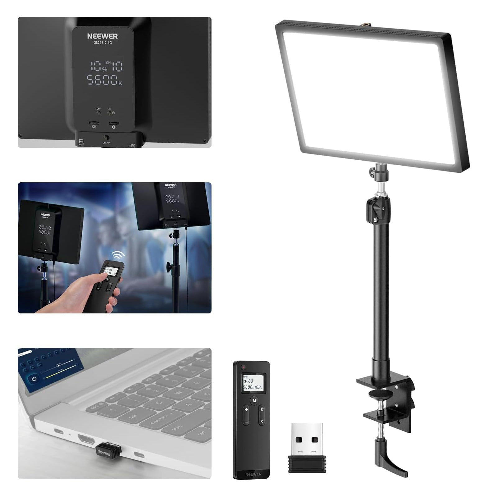 NEEWER GL25B 12.9" Streaming Key Light