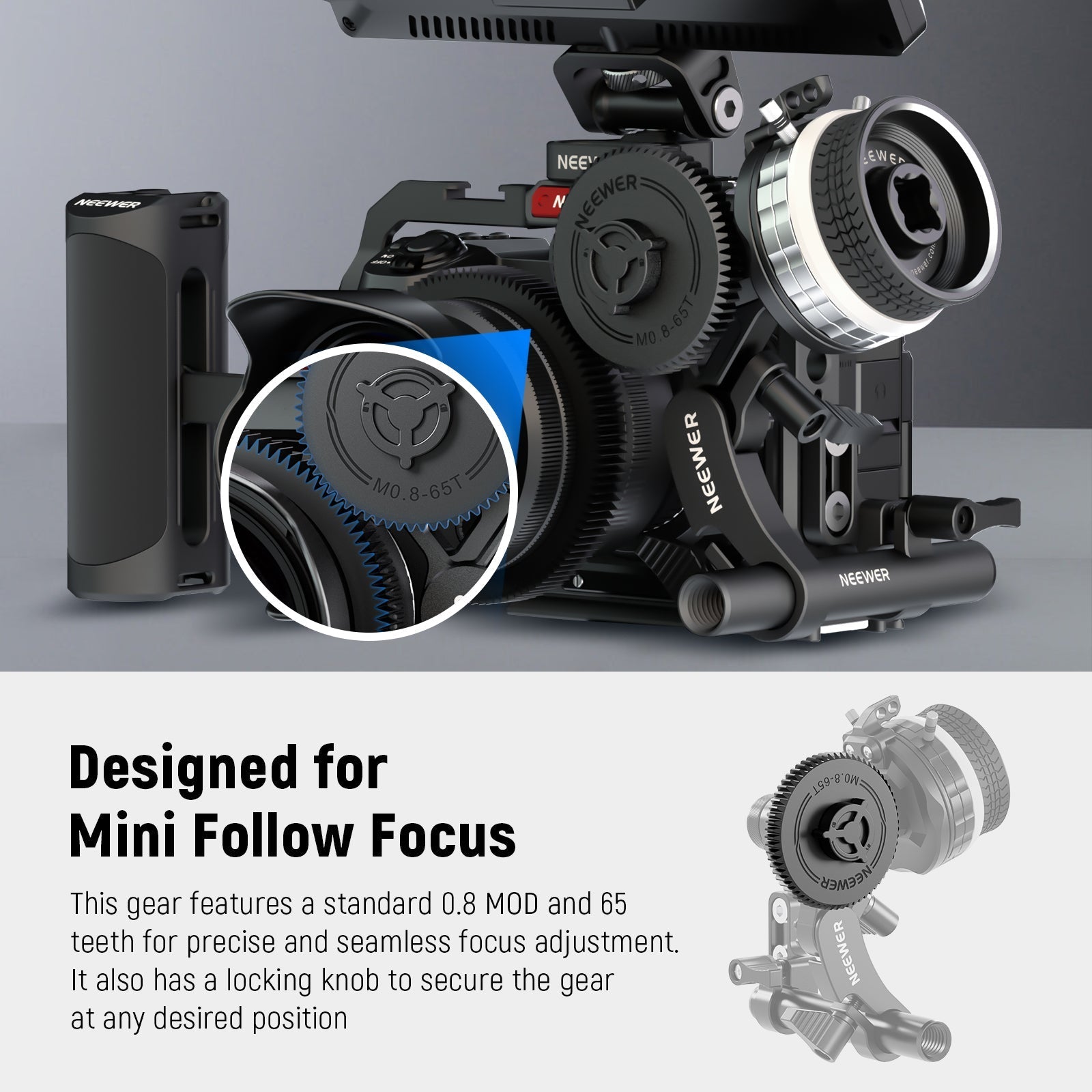 NEEWER PG007/PG006 M0.8-65T/38T Gear for Follow Focus