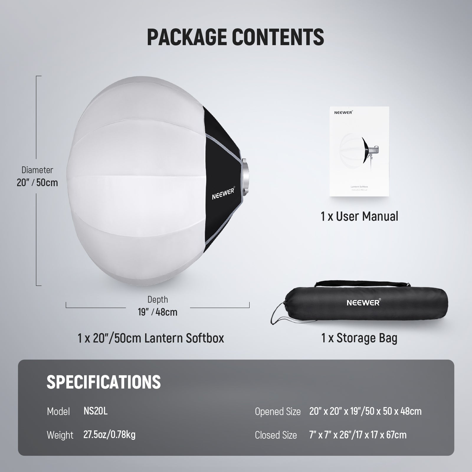 NEEWER NS20L/NS26L/NS35L Lantern Softbox