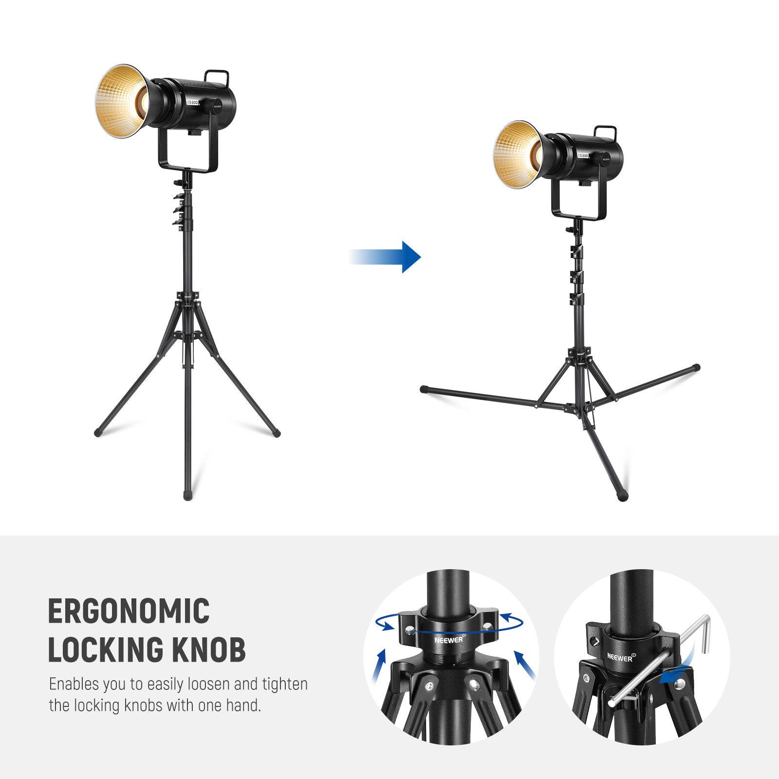 NEEWER ST178R 178cm All Metal Foldable Light Stand