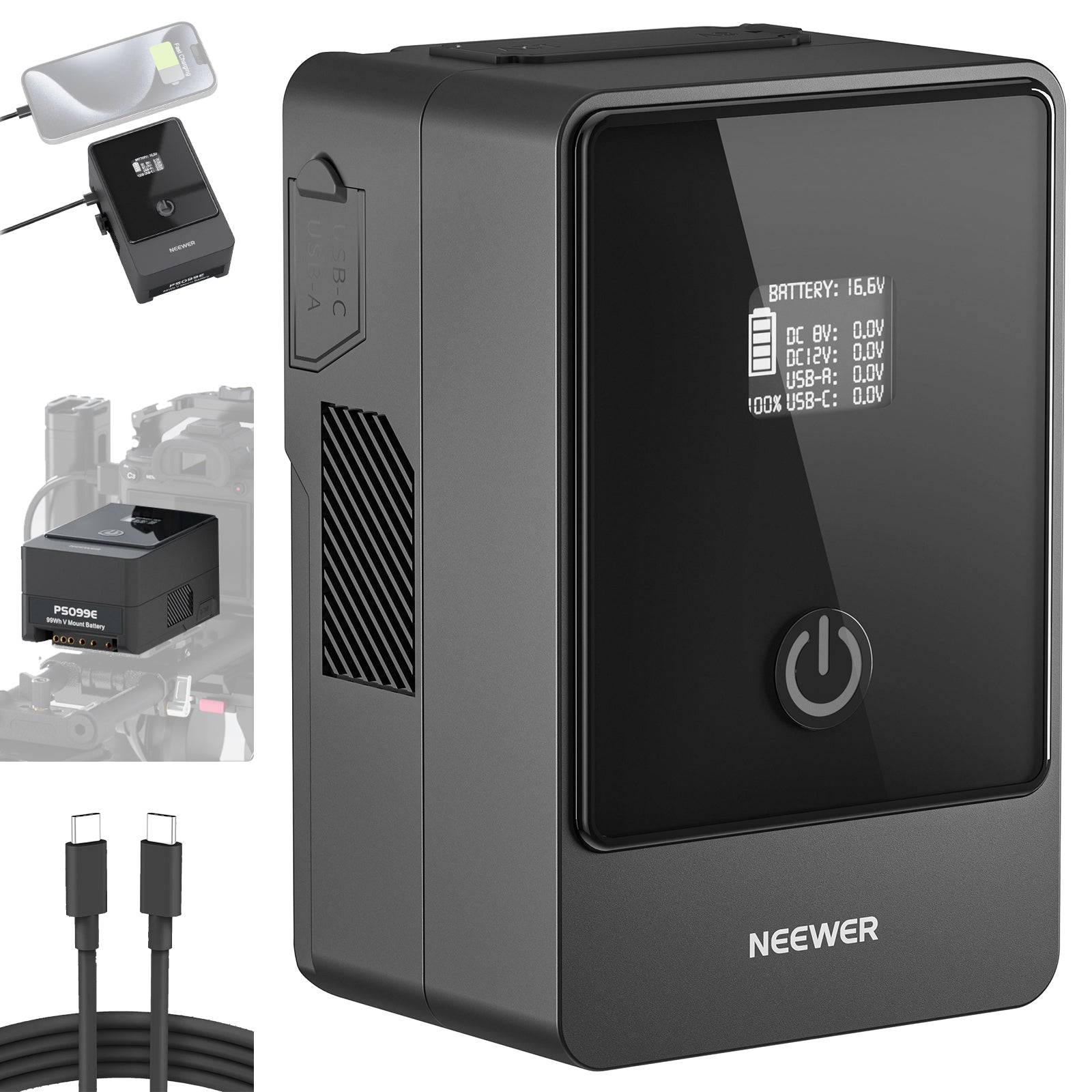 NEEWER V Mount Battery PS099E/PS099F 6800mAh 14.5V 99Wh