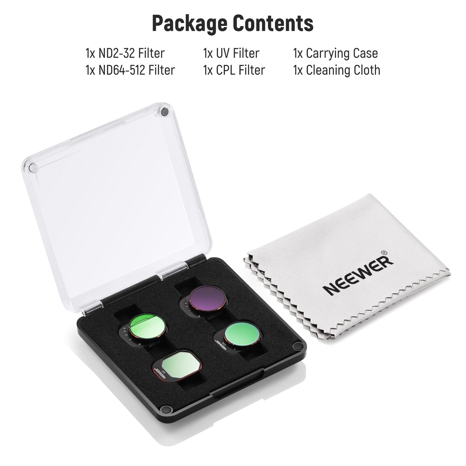 NEEWER FL-33 4-Pack Variable ND Filter Set for DJI Mini 4 Pro