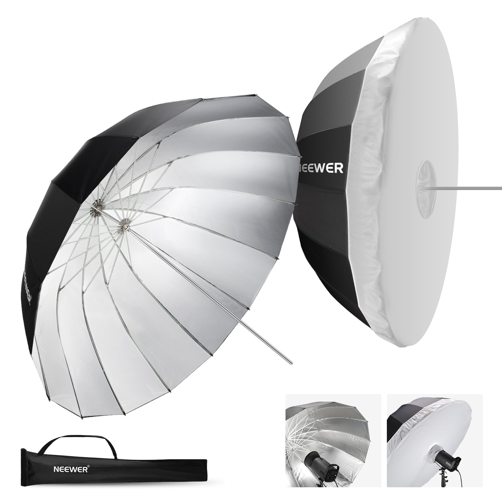 NEEWER Parabolic Reflective Umbrella with Diffuser