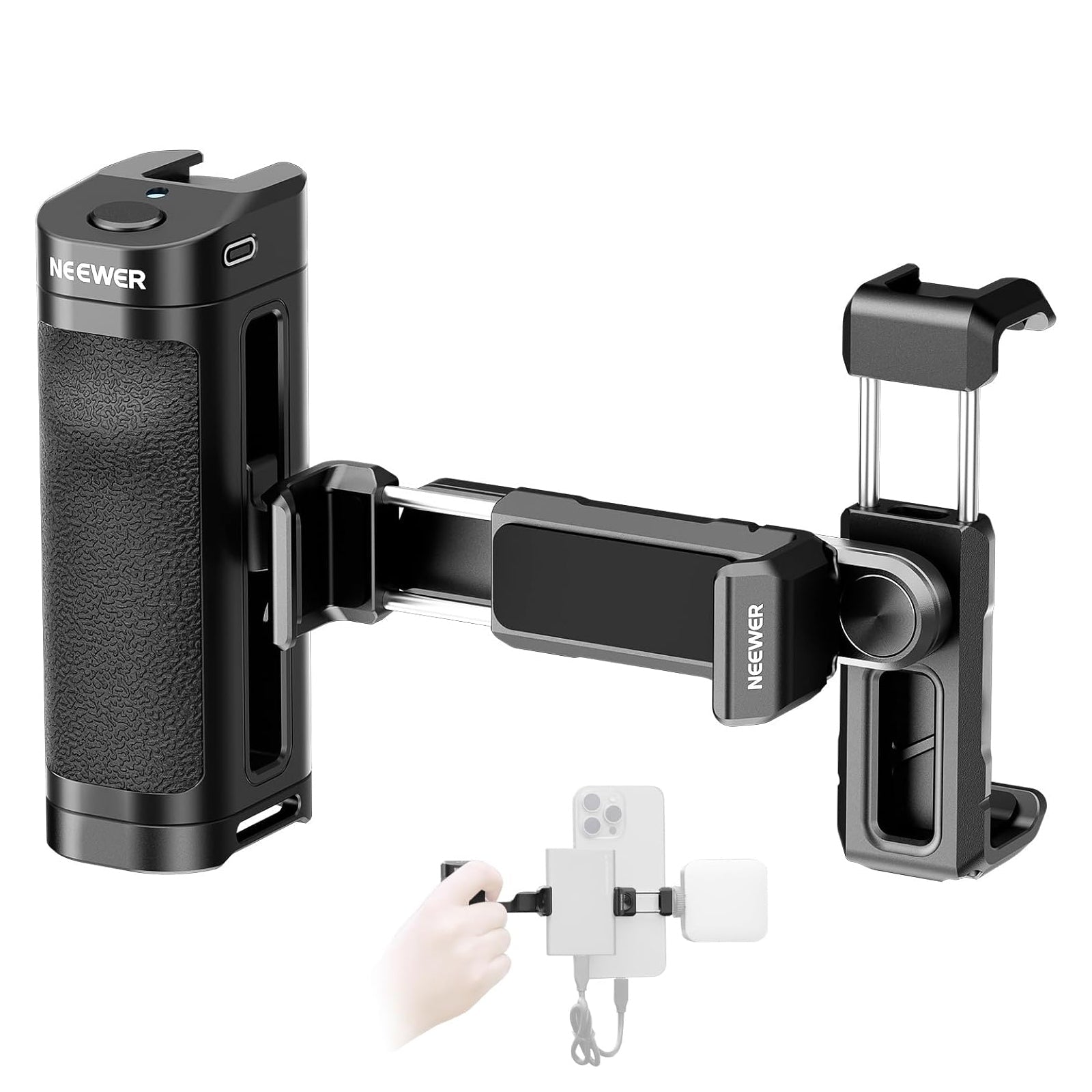 NEEWER PA028E Bluetooth Side Handle with Phone Holder & SSD Holder