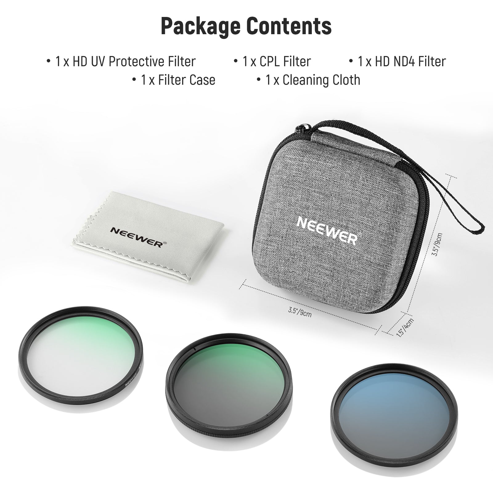 NEEWER NW SERIES A UV&CPL&ND4 Lens Filter Kit