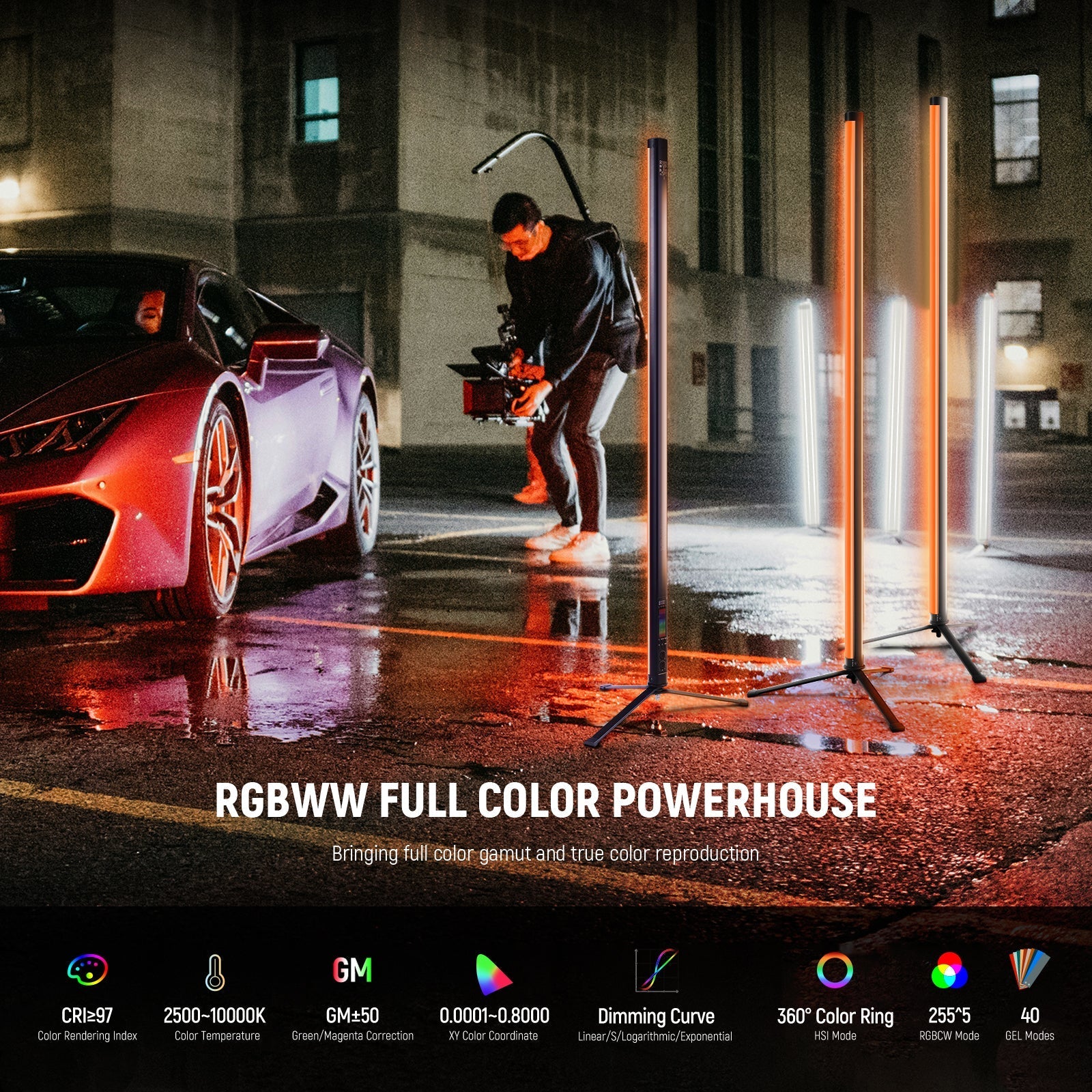 NEEWER TL120C 42W RGB Tube Light with APP/2.4G/DMX Control