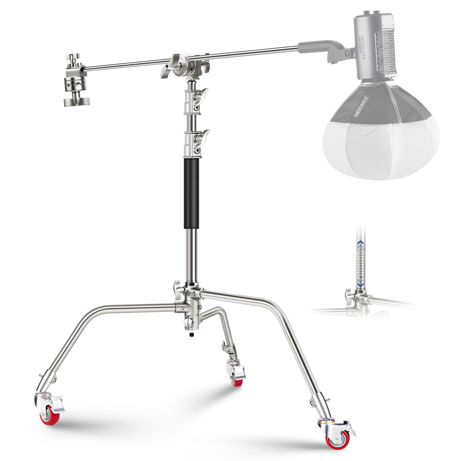 NEEWER SC186W 186cm Stainless Steel Heavy Duty C Stand
