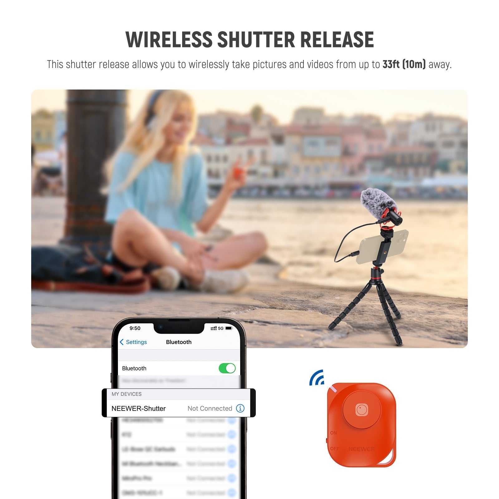 NEEWER T72 Mini Flexible Tripod with Remote