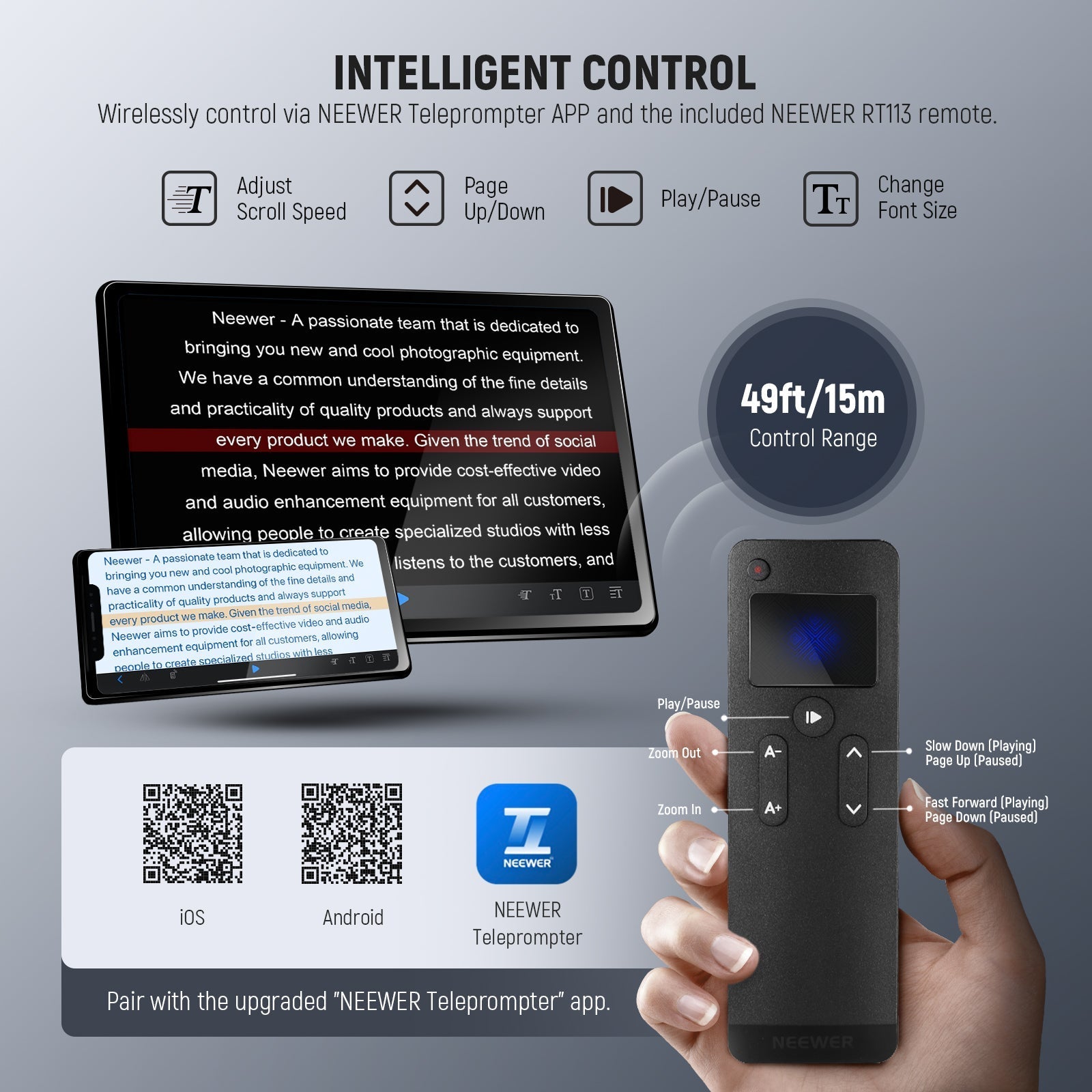 NEEWER X12II Remote Teleprompter