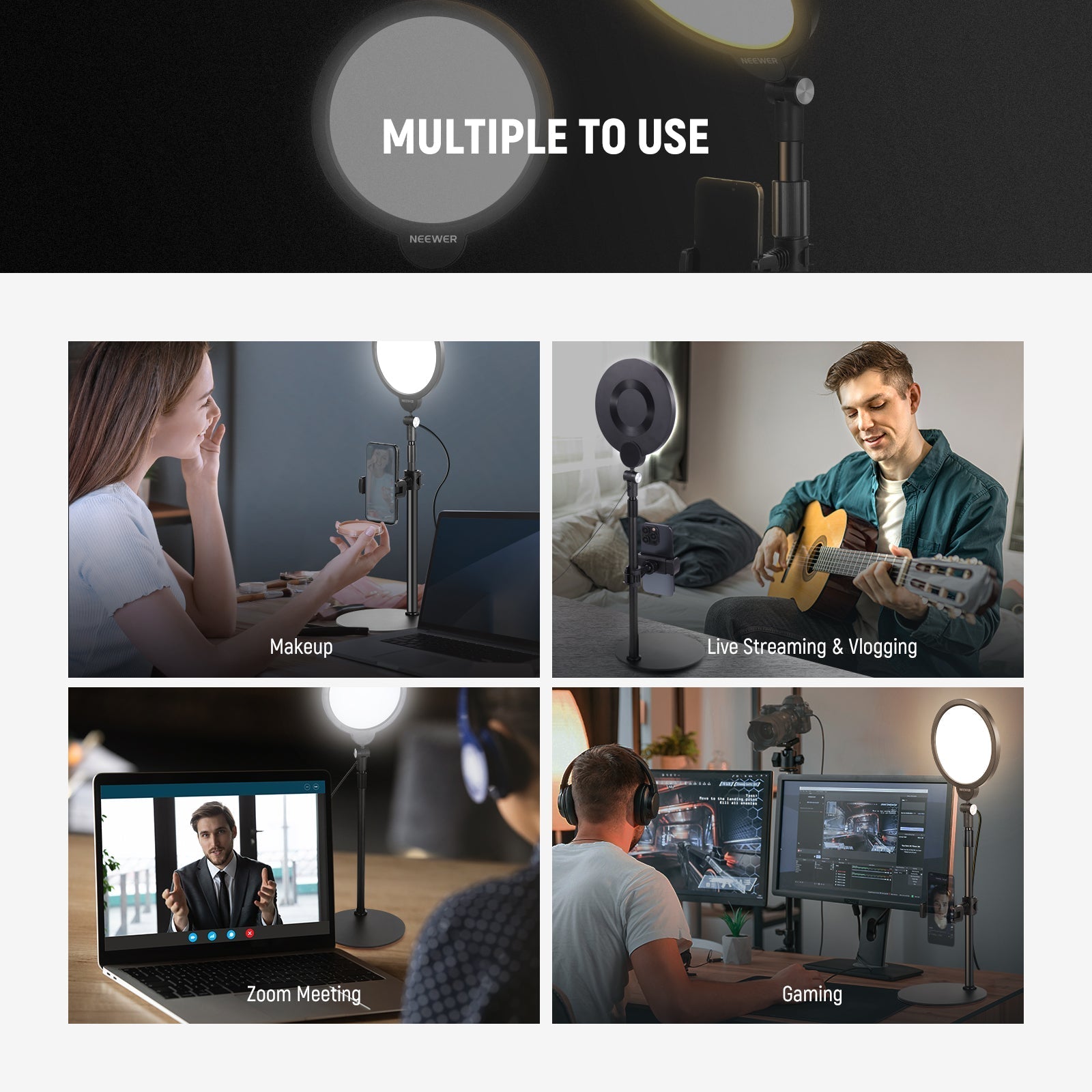 NEEWER BASICS R06 7" Desktop Phone Selfie Round LED Light Kit