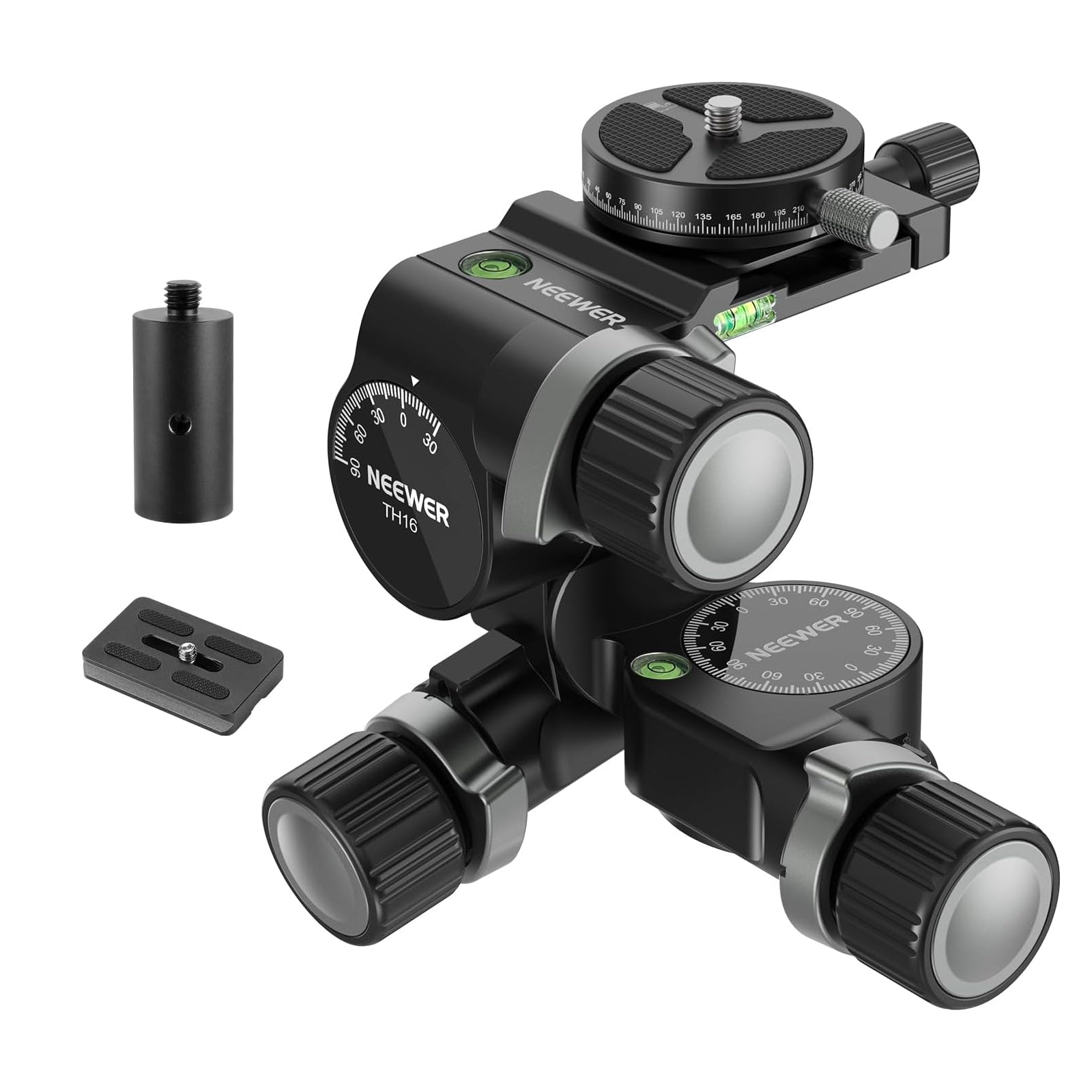 NEEWER TH15/TH16 3-Way Geared Tripod Head