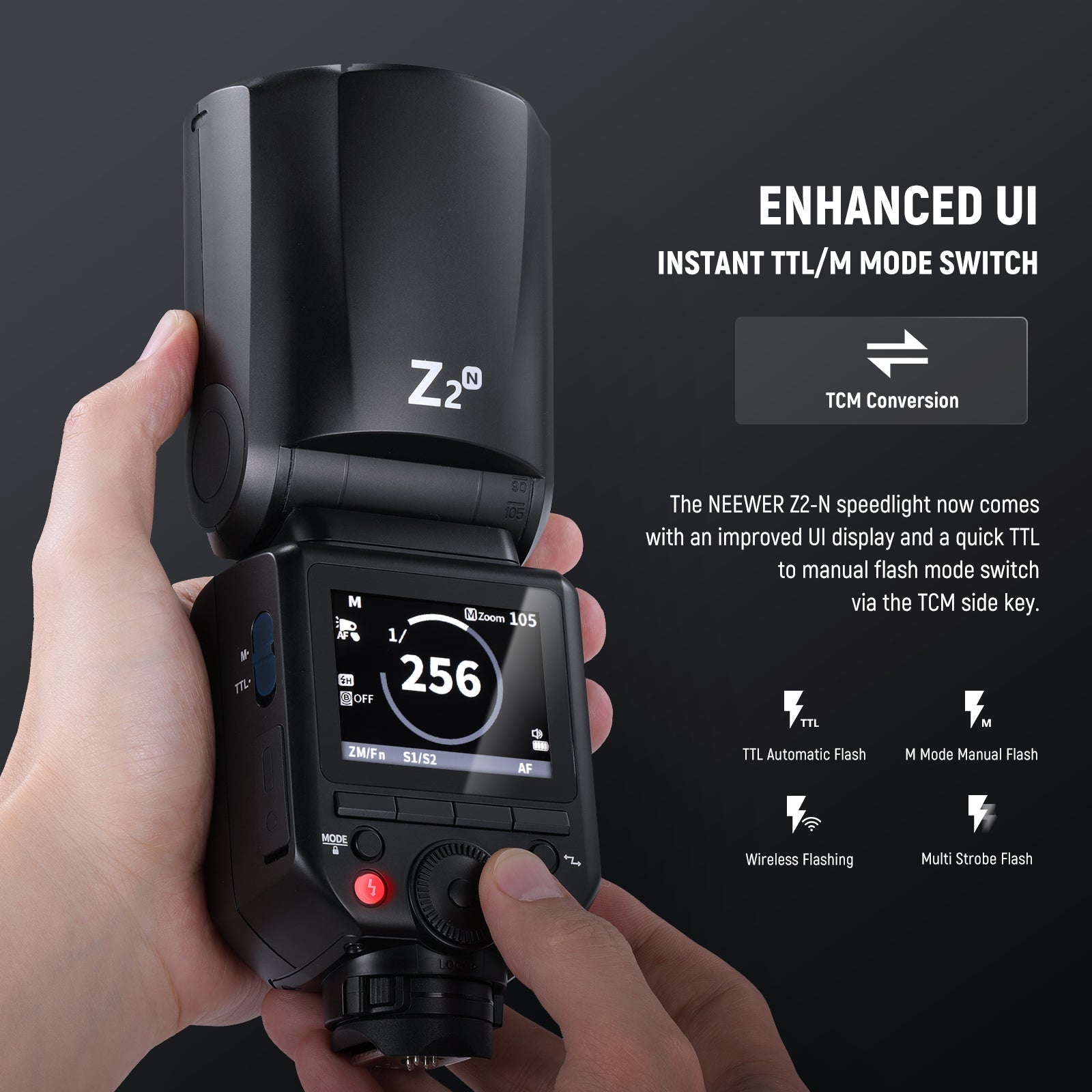 NEEWER Z2 3000mAh Battery TTL Round Head Flash Speedlite