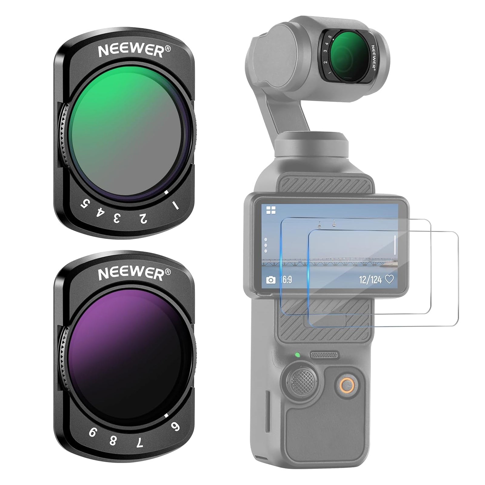 NEEWER FL-75 Variable ND Filter Kit for Pocket 3 / Pocket 4 & Xtra Muse