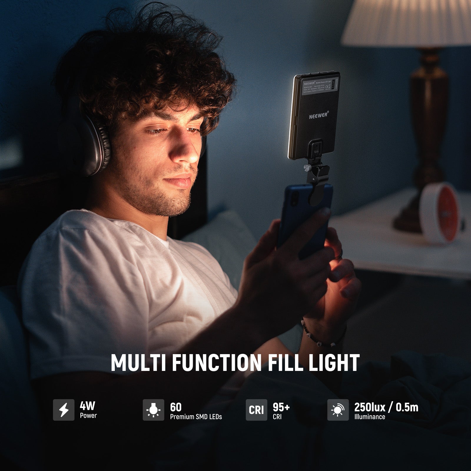 NEEWER BASICS NL-60AI Selfie Light with Phone Clip