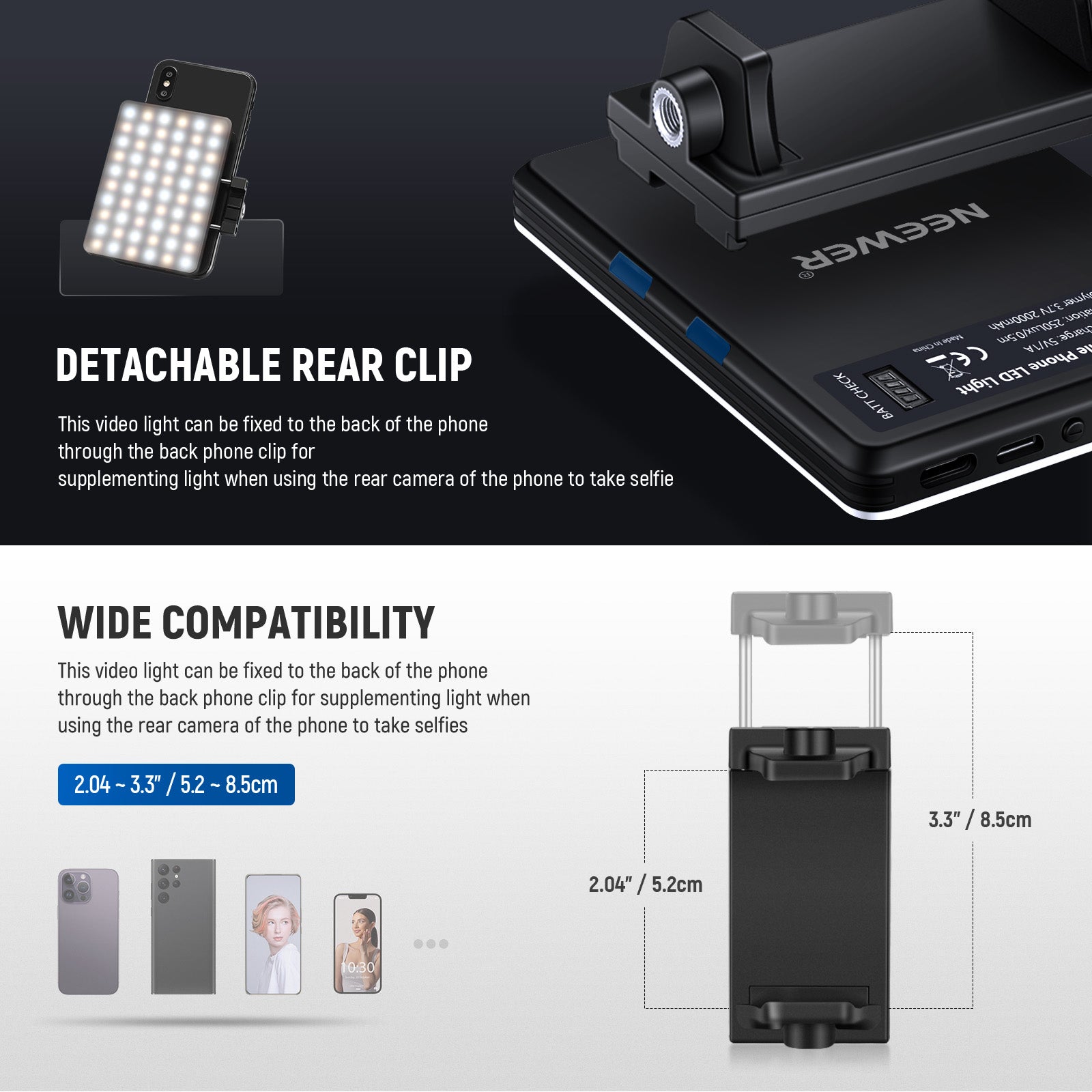 NEEWER BASICS NL-60AI Selfie Light with Phone Clip