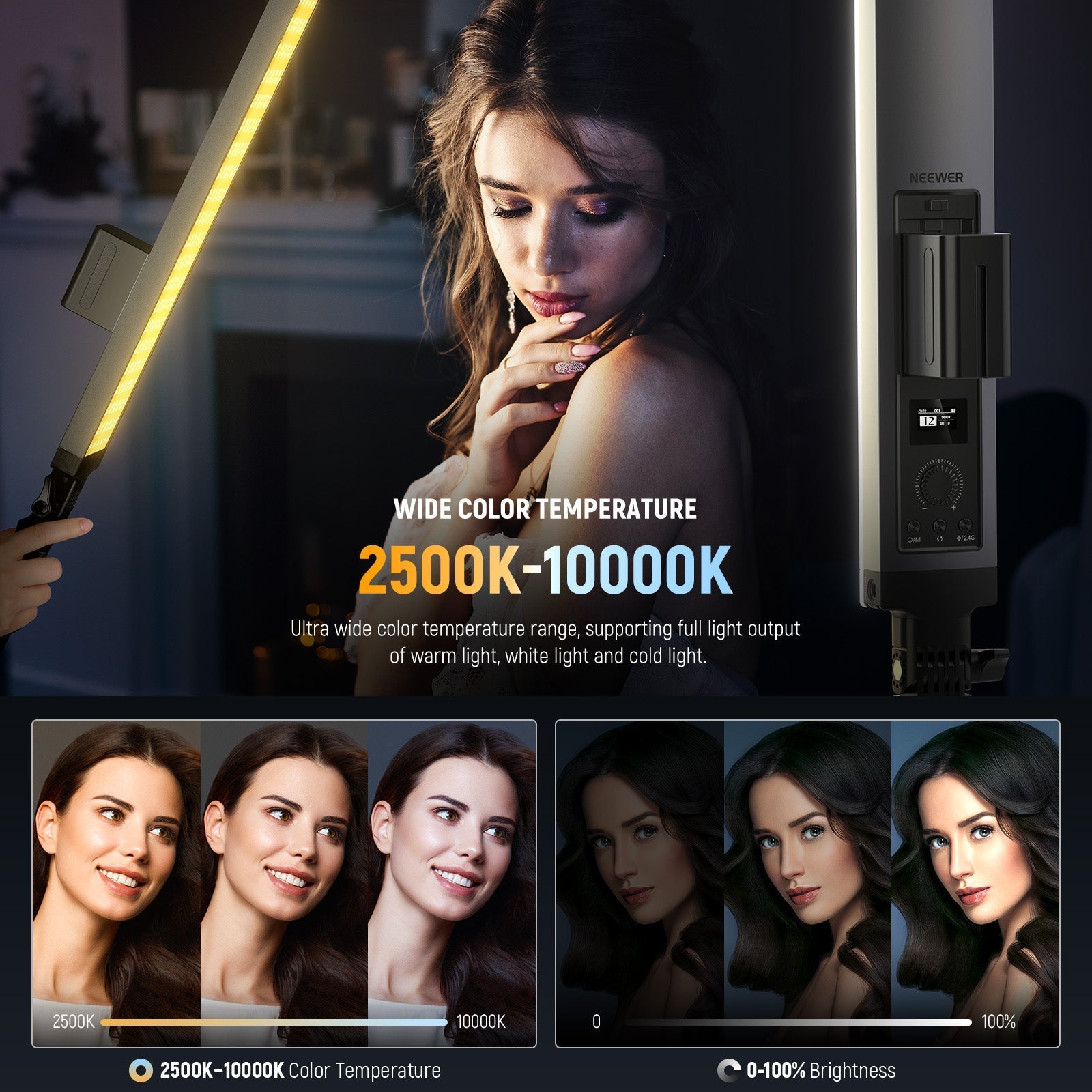 NEEWER BH20C 21W RGB LED Video Light Stick Kit