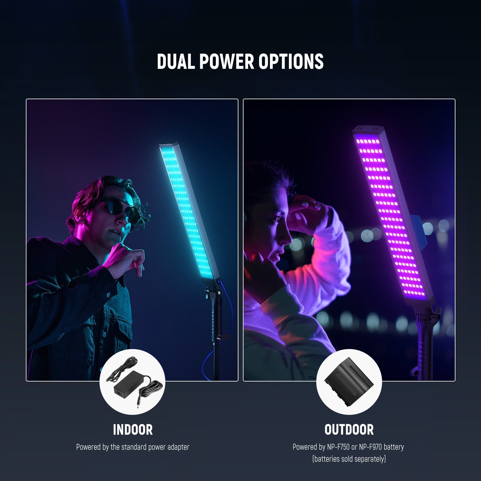NEEWER BH20C 21W RGB LED Video Light Stick Kit