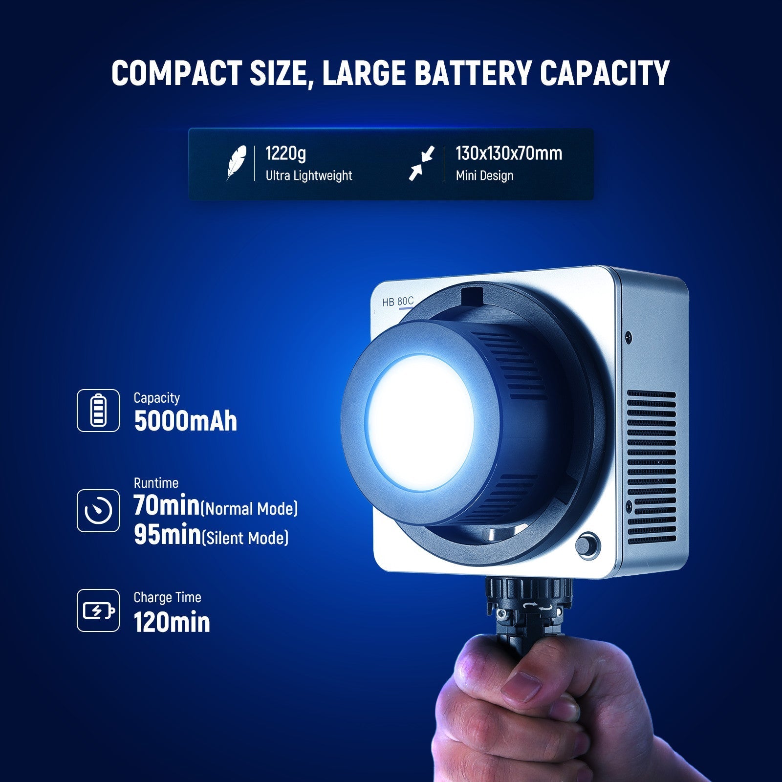 NEEWER HB80C 80W RGBWW Mini COB LED Video Light