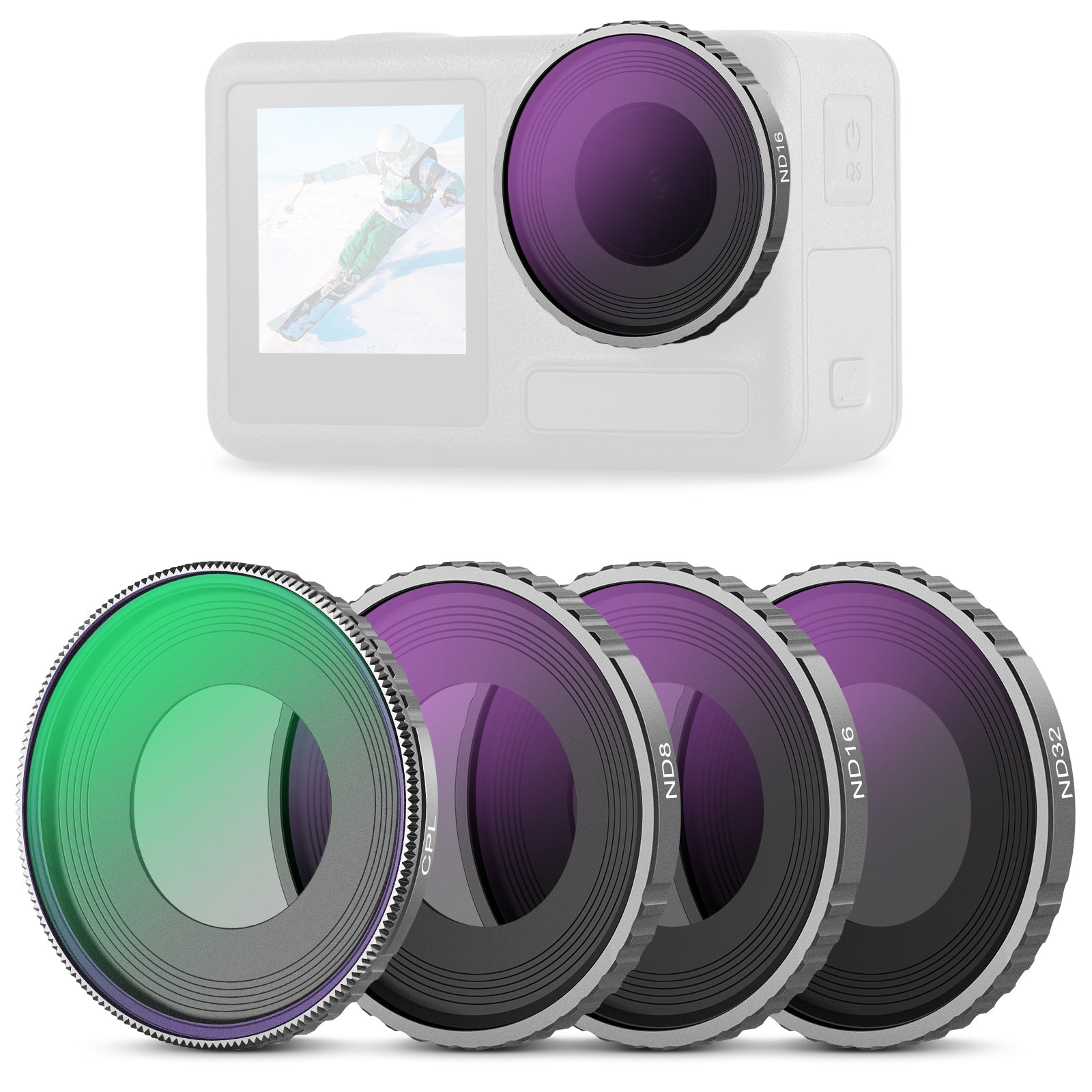 NEEWER 4 Pack ND Filter Set Compatible with DJI Osmo Action 4