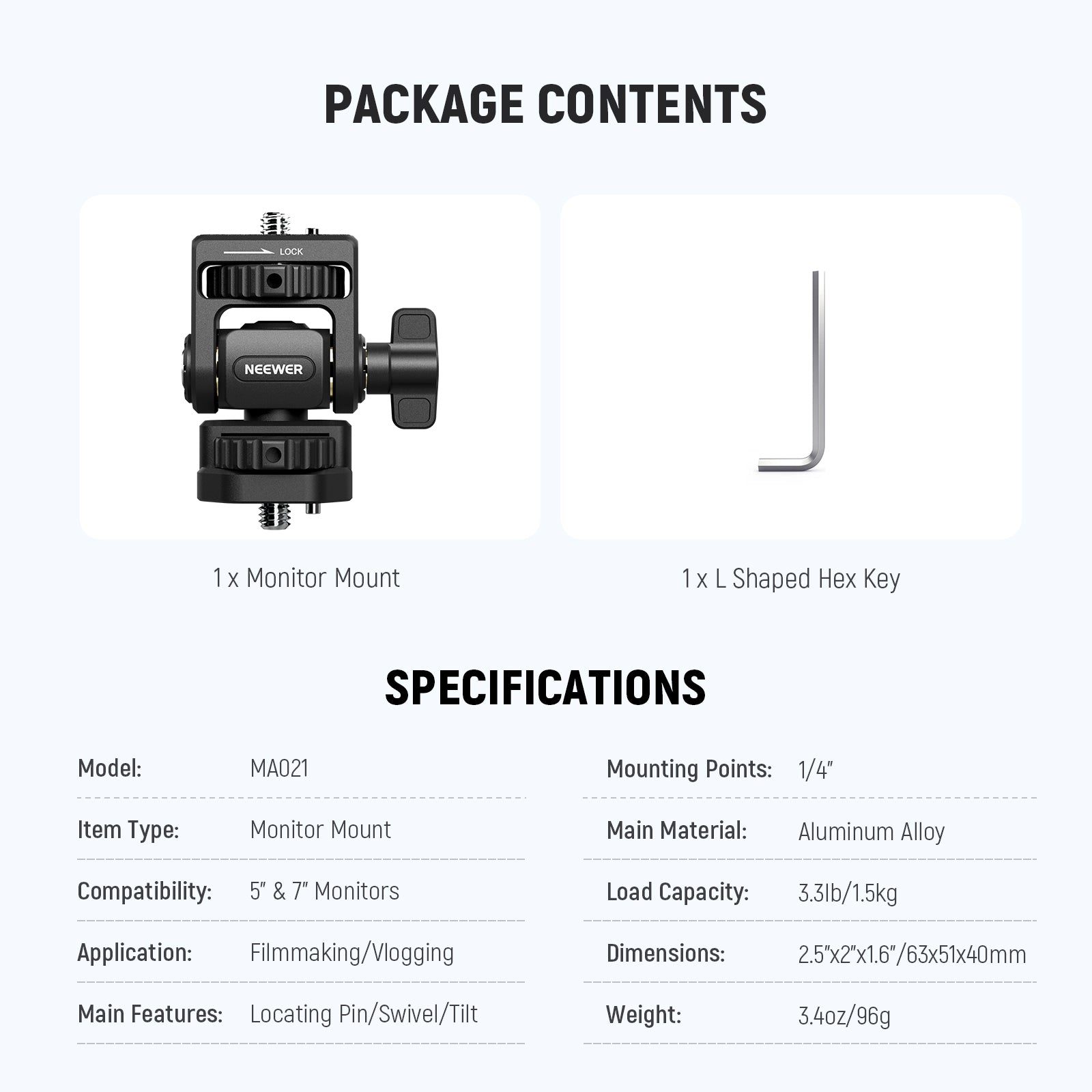 NEEWER MA021 Camera Monitor Mount