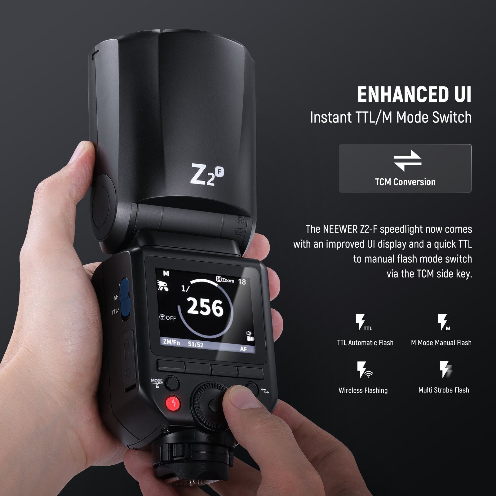 NEEWER Z2 3000mAh Battery TTL Round Head Flash Speedlite