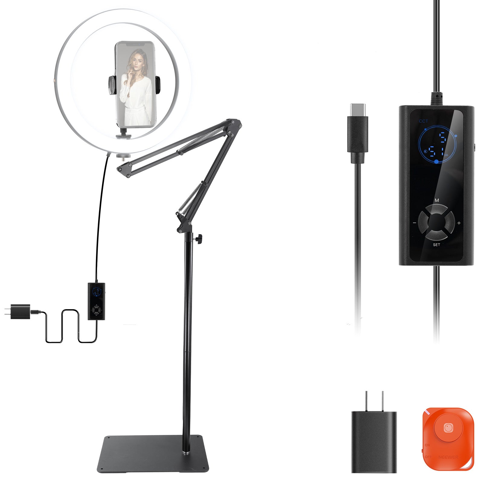 NEEWER RH12B 12" 24W High Power LED Ring Light with Foldable Stand