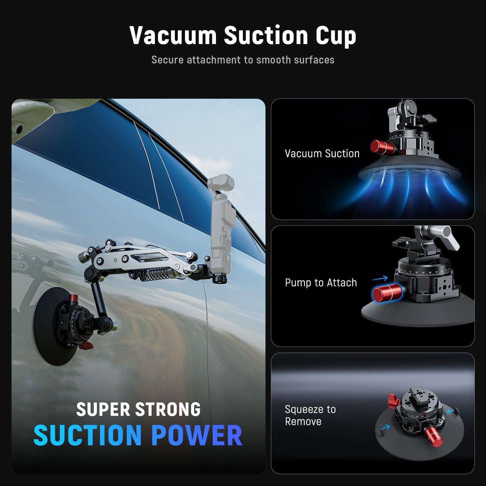 NEEWER GA022 Hydraulic Boom Arm Suction Cup