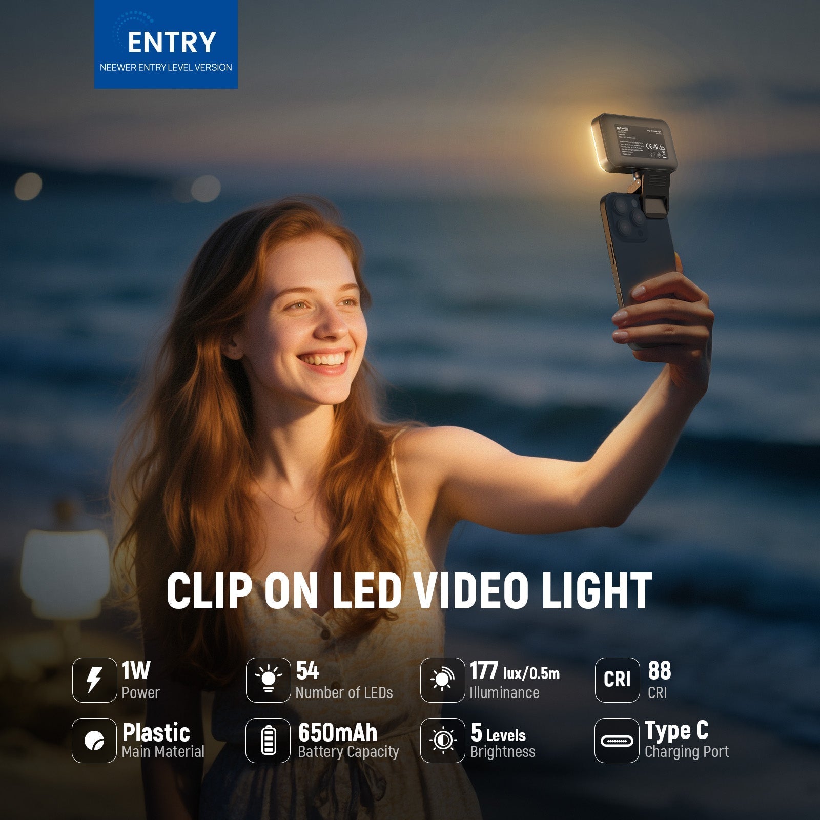 NEEWER ENTRY LEVEL VERSION N8/N6 Clip on LED Selfie Light